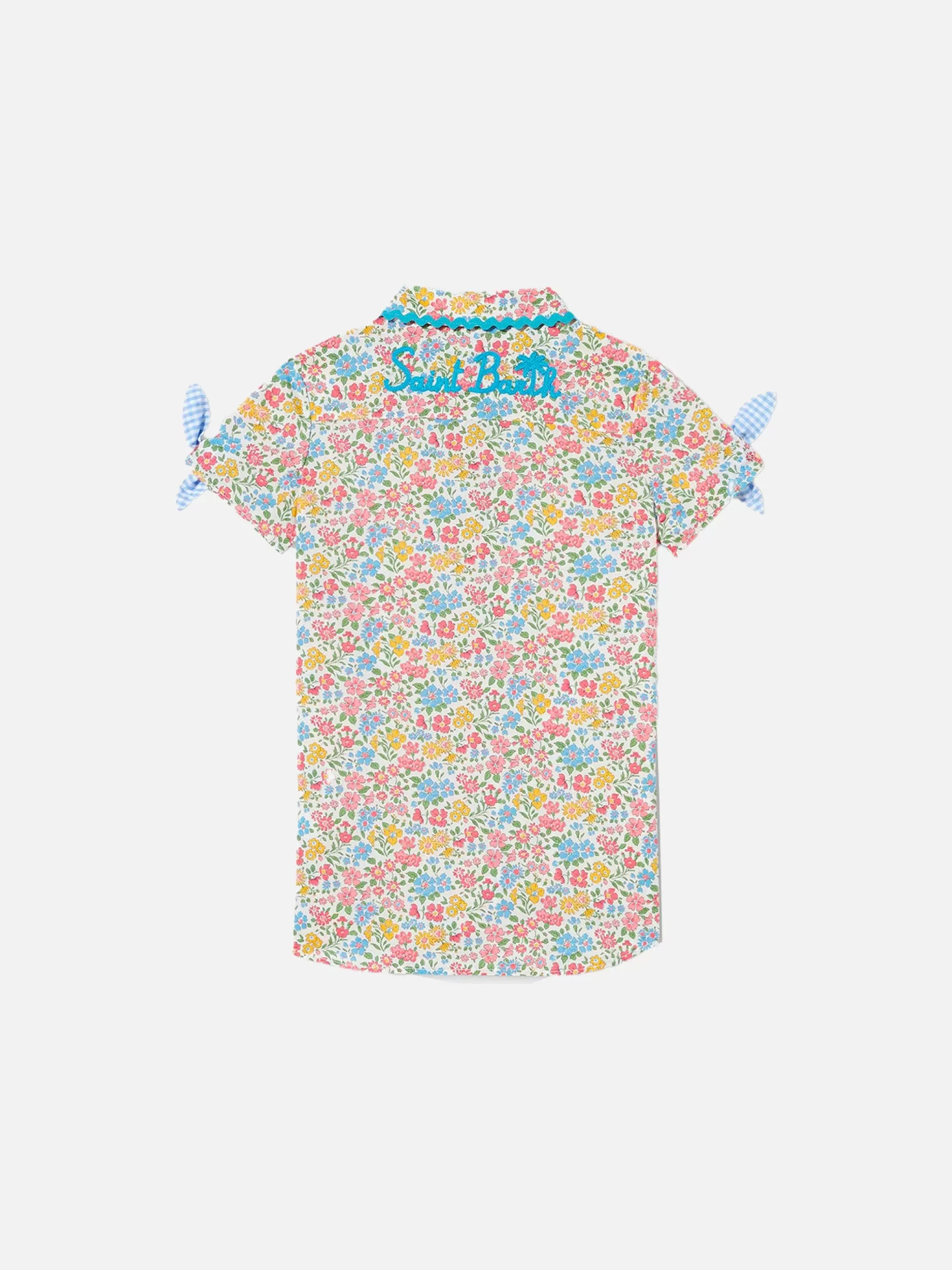 Outlet Abito chemisier da bambina con stampa fiori Vestiti | Camicie