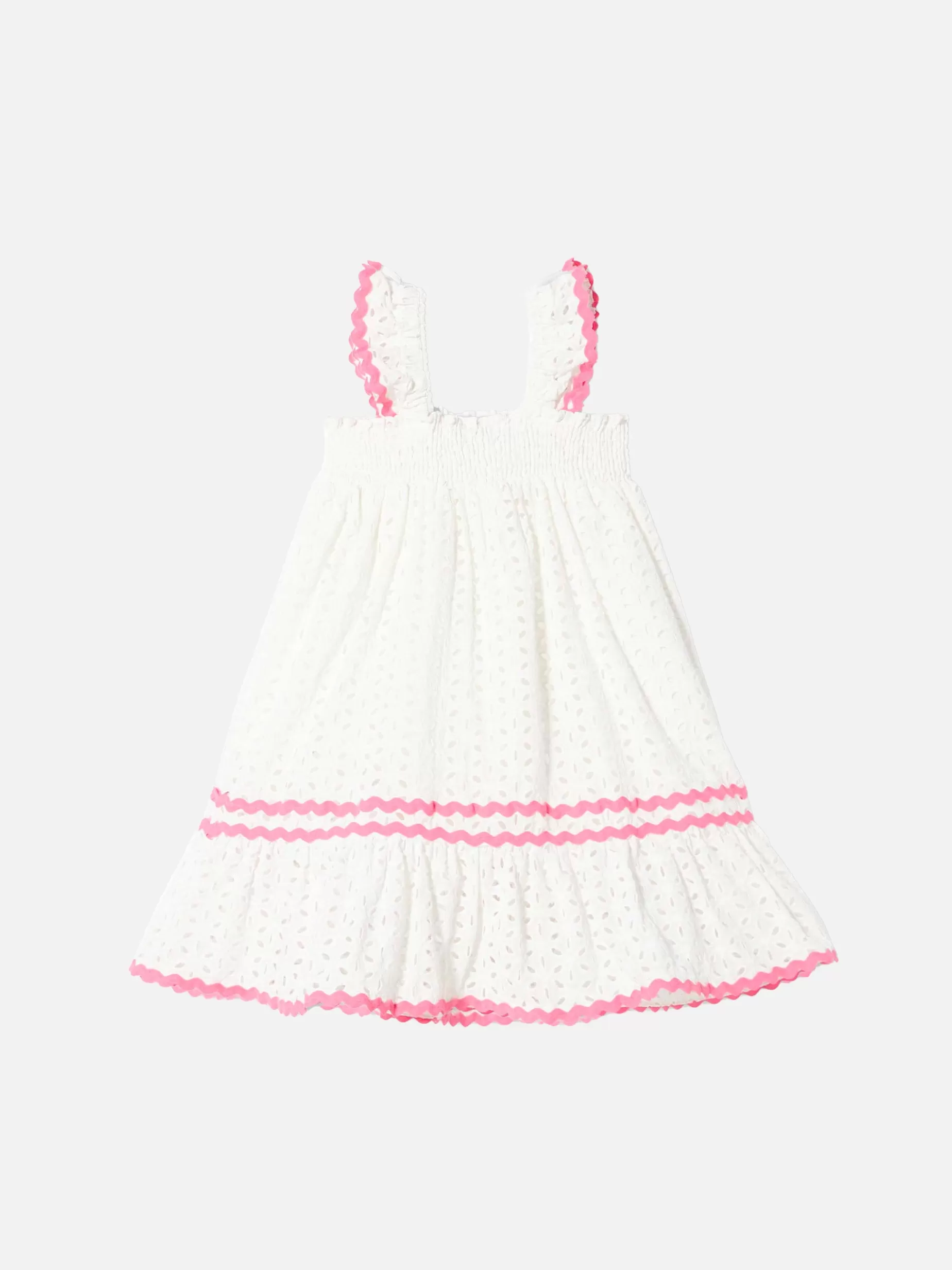 Best Sale Abito da bambina in sangallo bianco Vestiti