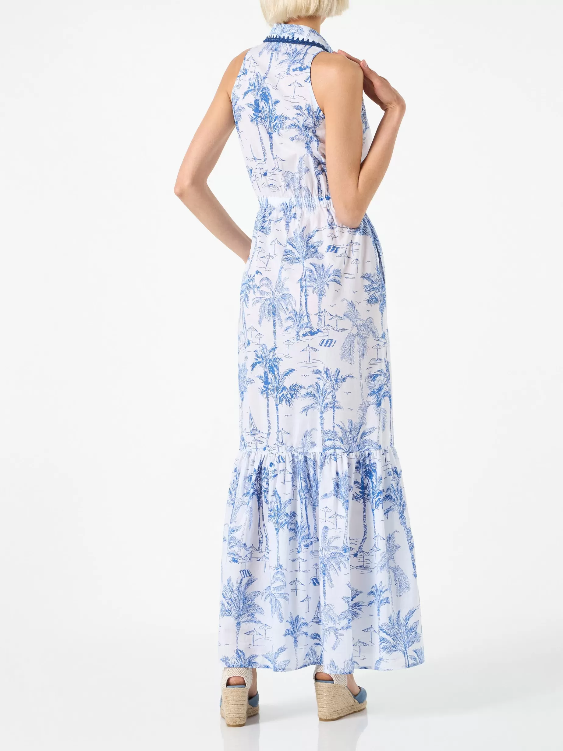 Best Abito da donna allacciato al collo con stampa toile de jouy Donna Abiti