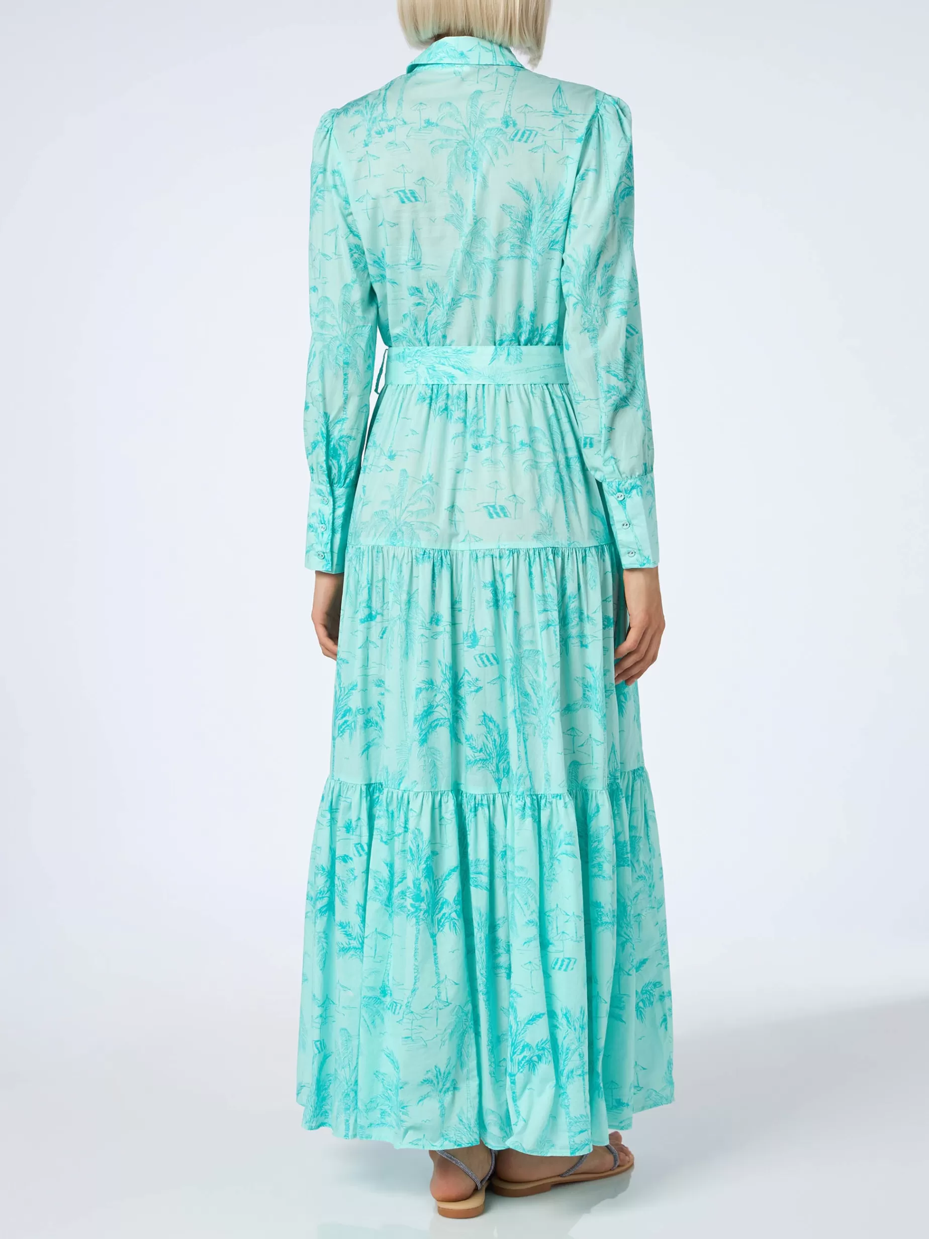 Best Abito da donna in cotone toile de jouy verde acqua Jensen Donna Abiti
