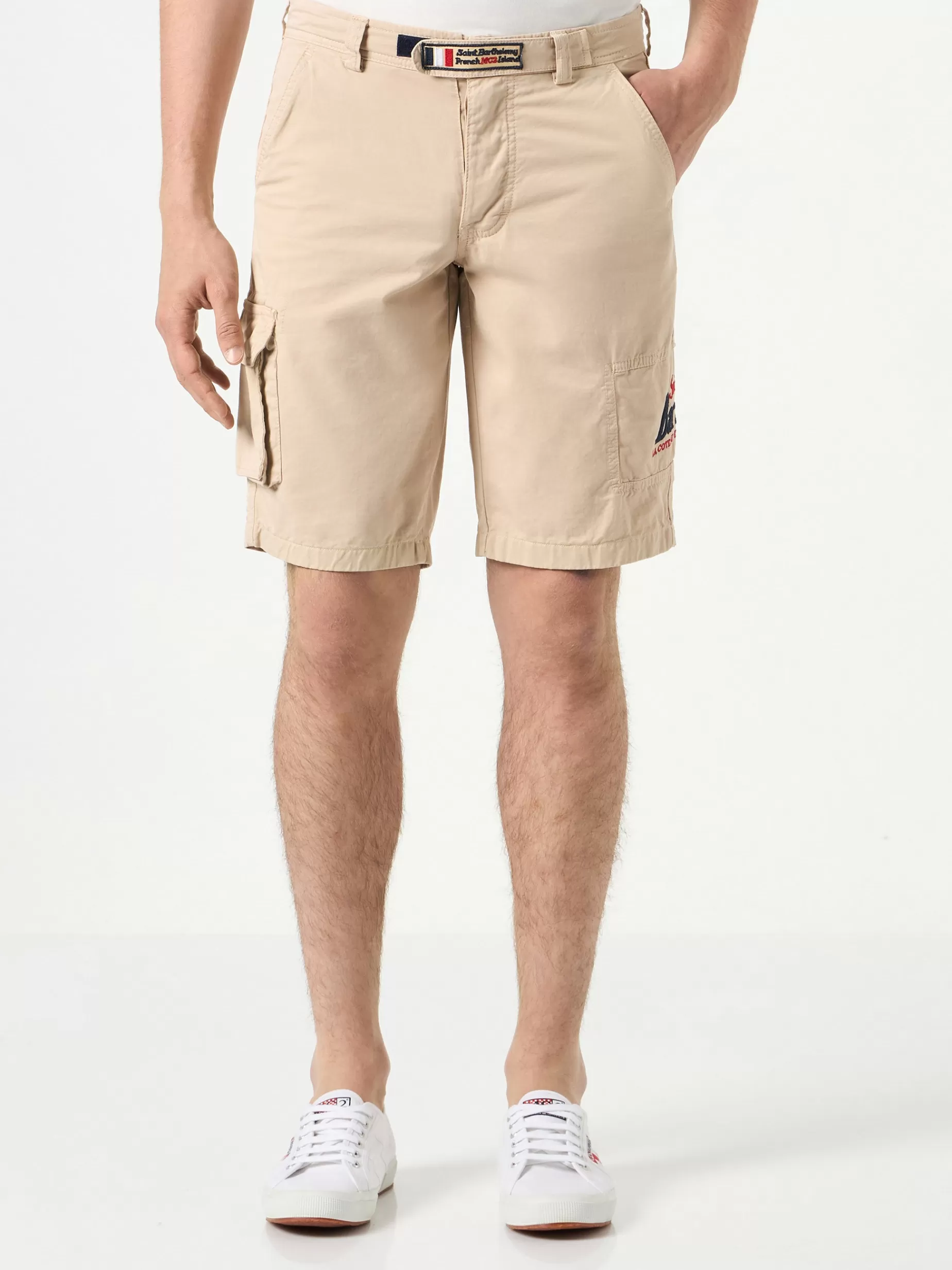 Store Bermuda cargo beige con tasche Uomo Bermuda E Pantaloni