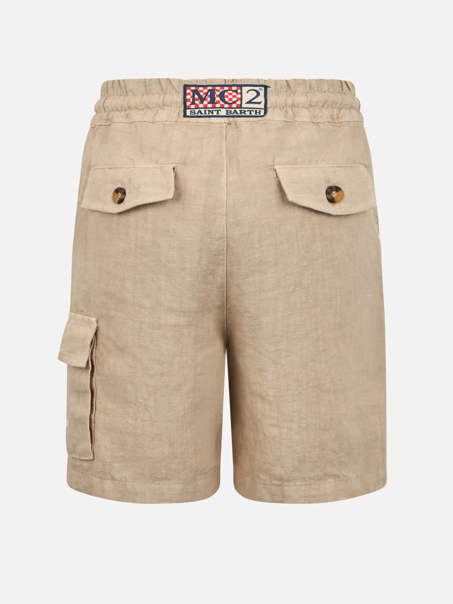 Fashion Bermuda da bambino in lino beige Marsiglia Jr Bambino Bermuda E Pantaloni