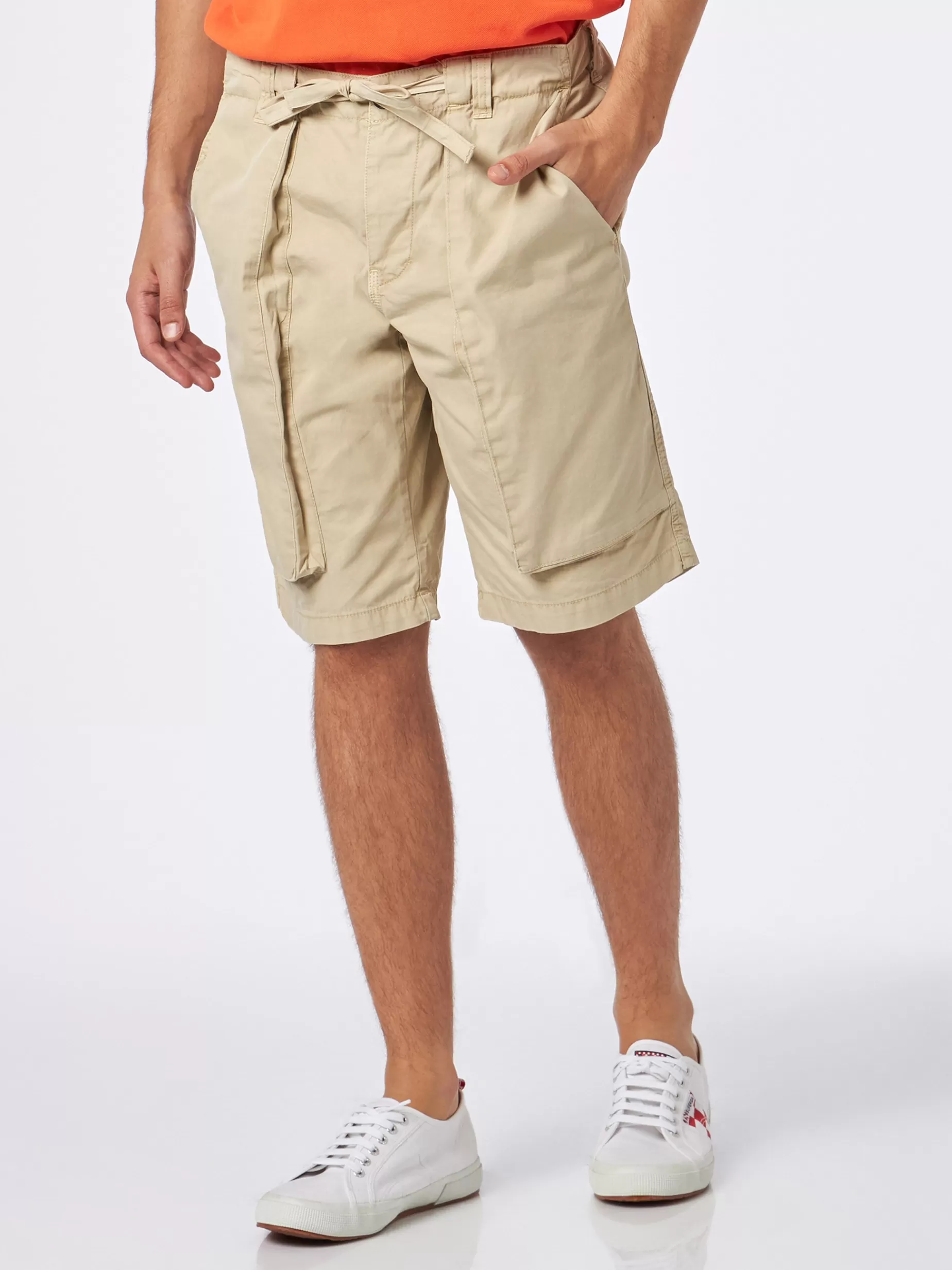 Sale Bermuda da uomo beige con tasche laterali Uomo Bermuda E Pantaloni