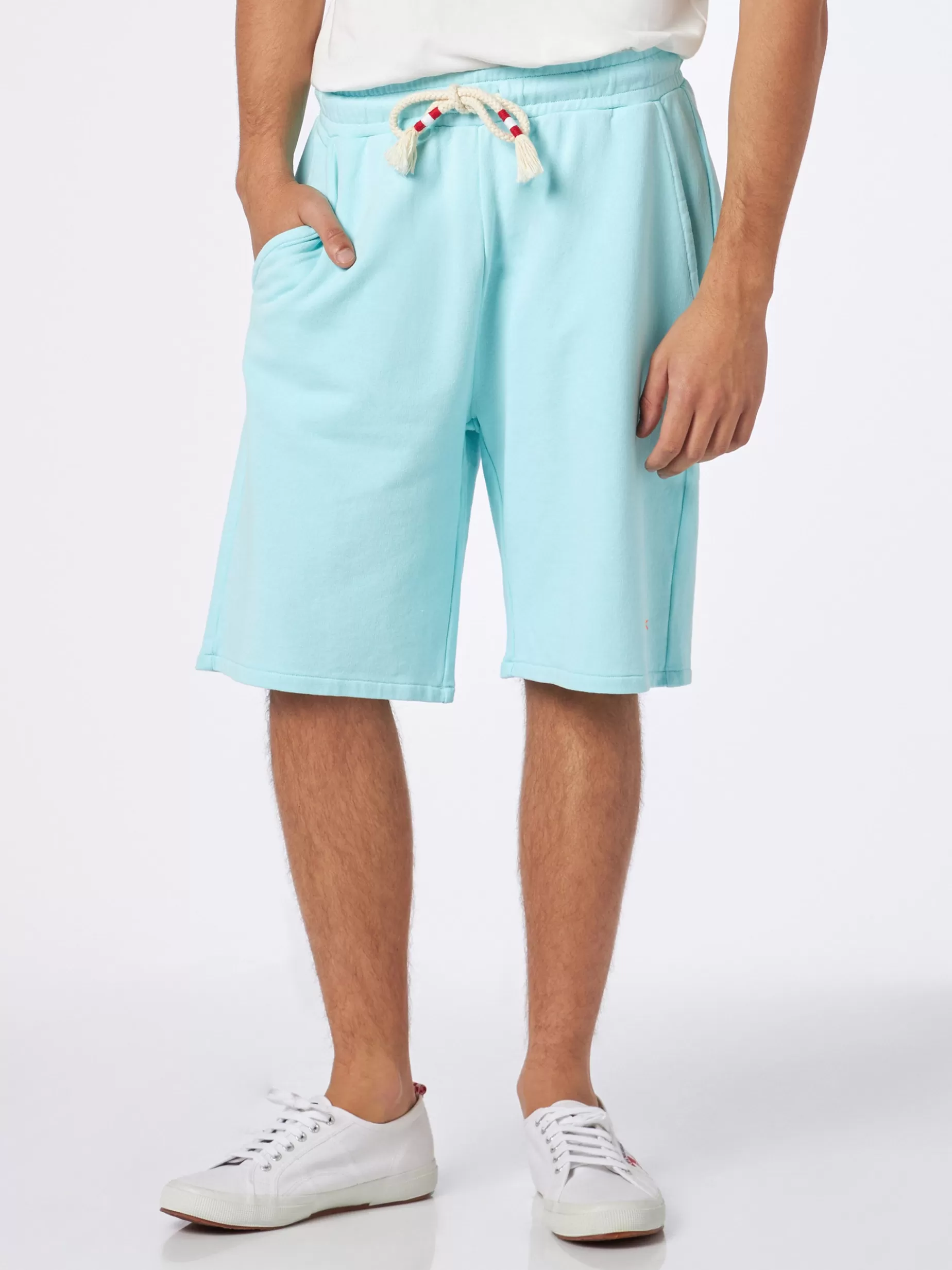 Sale Bermuda da uomo in cotone verde acqua Uomo Bermuda E Pantaloni