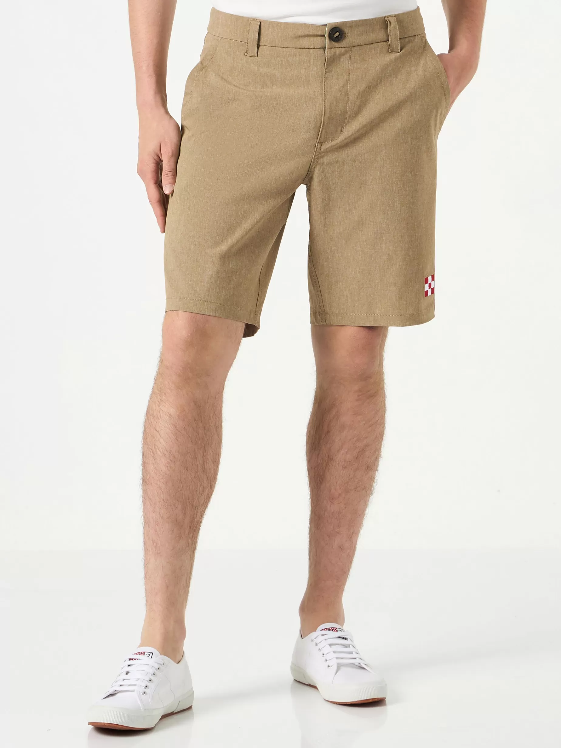 Sale Bermuda da uomo in tessuto ripstop beige Uomo Bermuda E Pantaloni