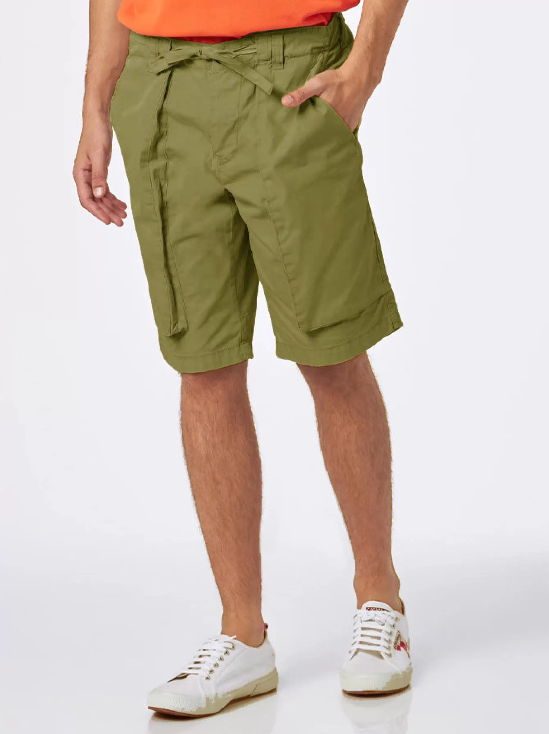 Fashion Bermuda da uomo verde militare con tasche laterali Uomo Bermuda E Pantaloni