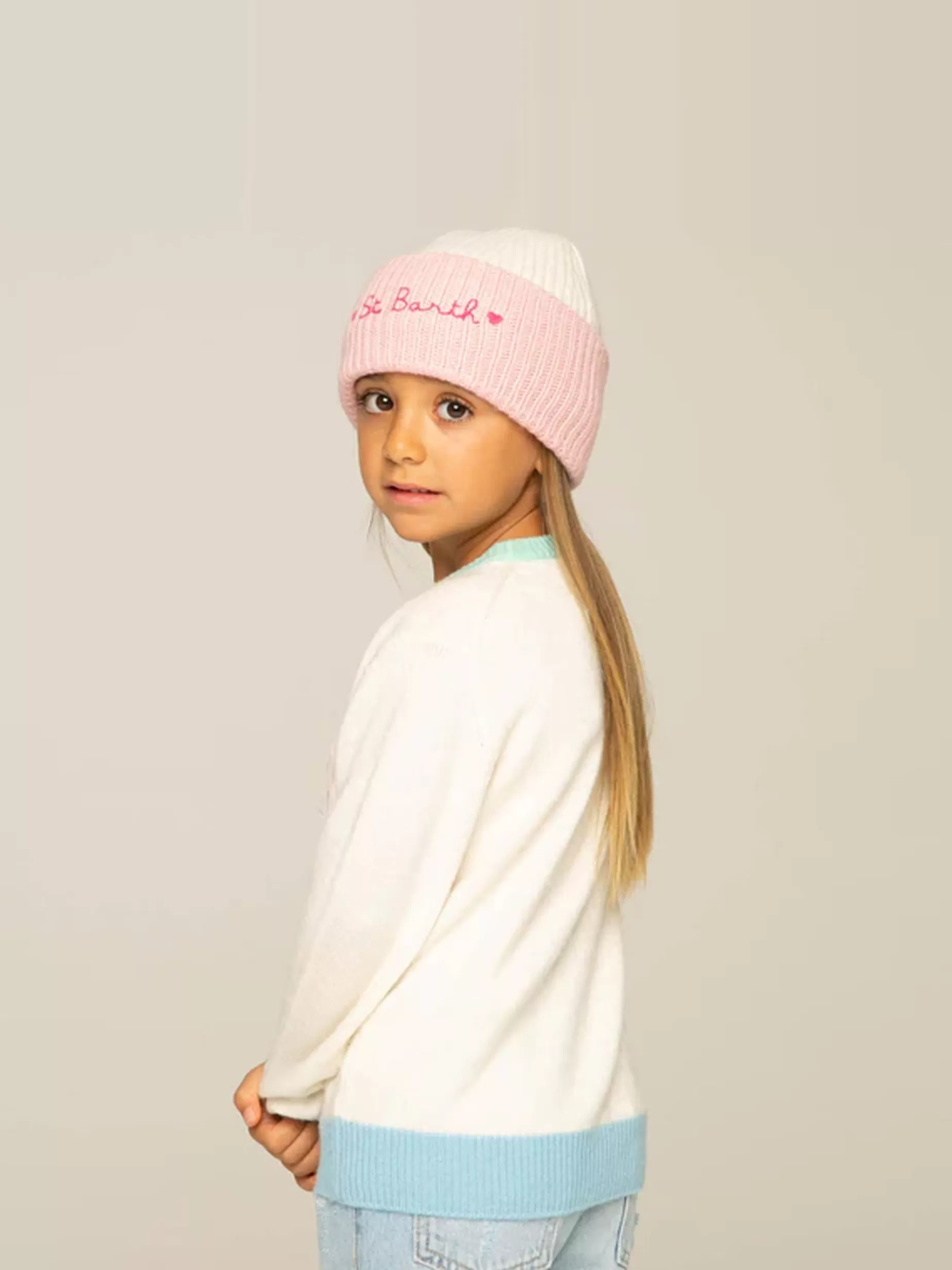 Best Sale Berretto da bambina in maglia con ricamo St. Barth Cappelli E Berretti