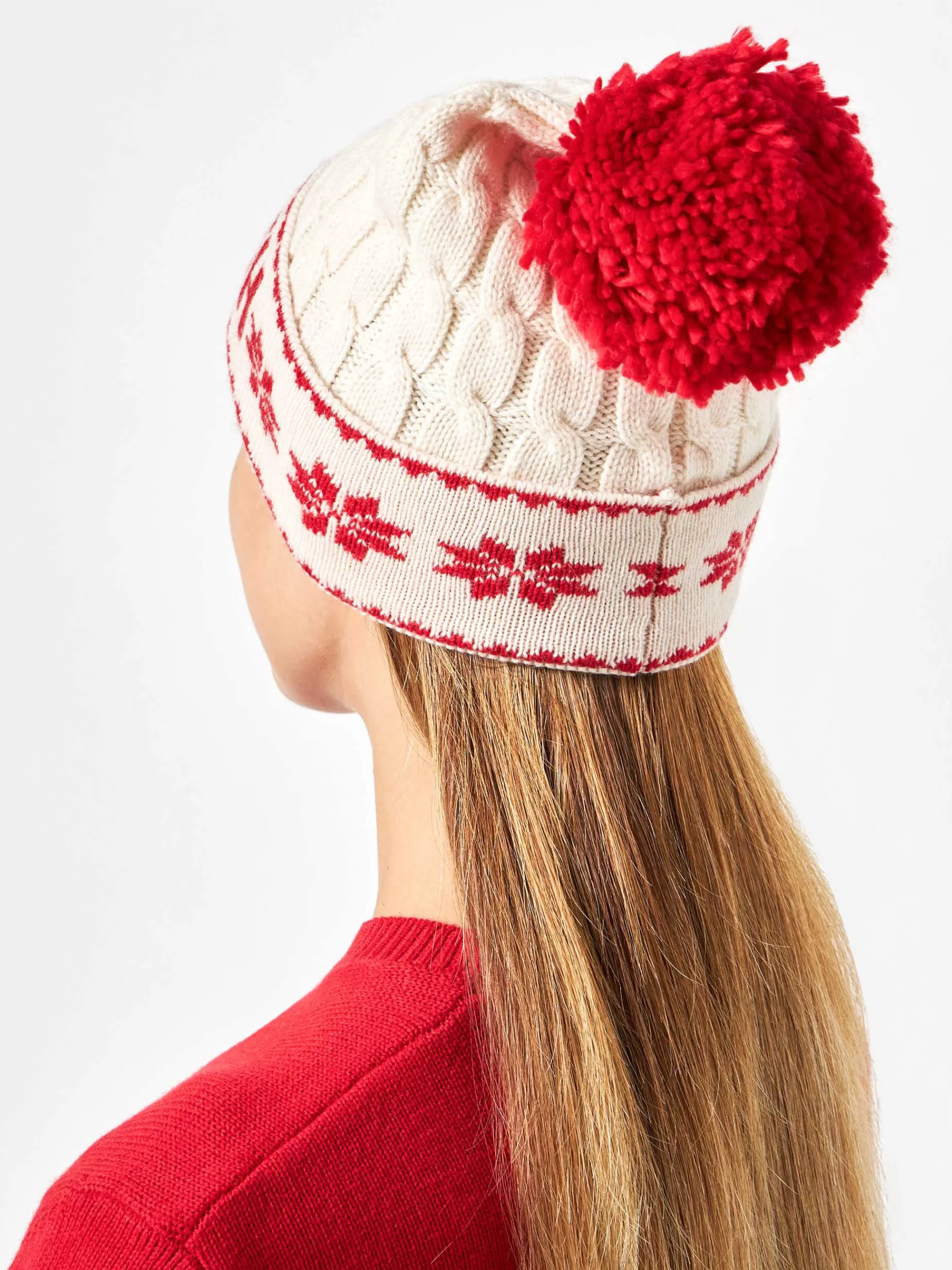 Discount Berretto da donna bianco con pompon Donna Cappelli E Berretti