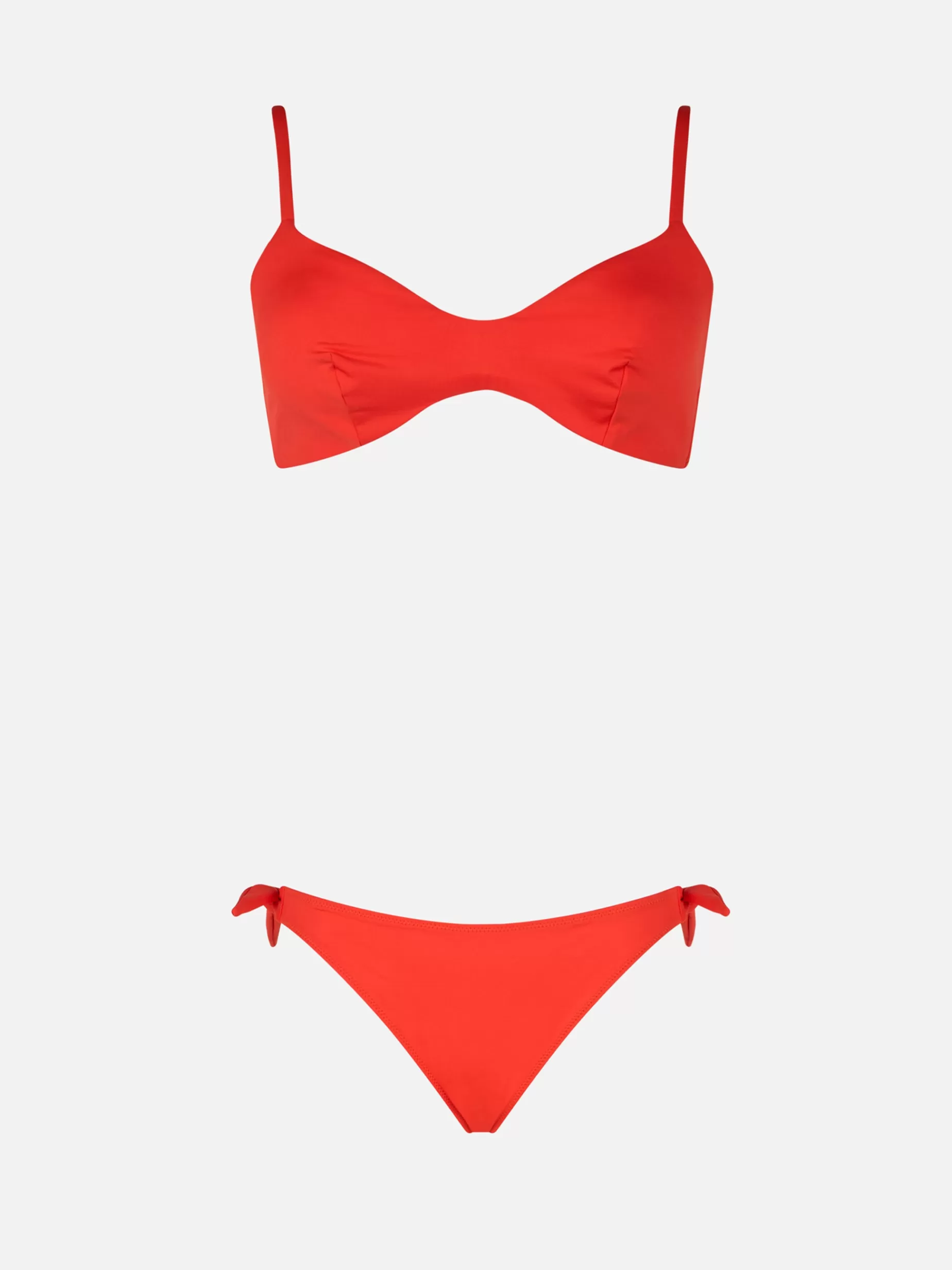Best Sale Bikini a bralette arancione con scollo a V da donna May Yali Donna Costumi Tinta Unita | Bikini