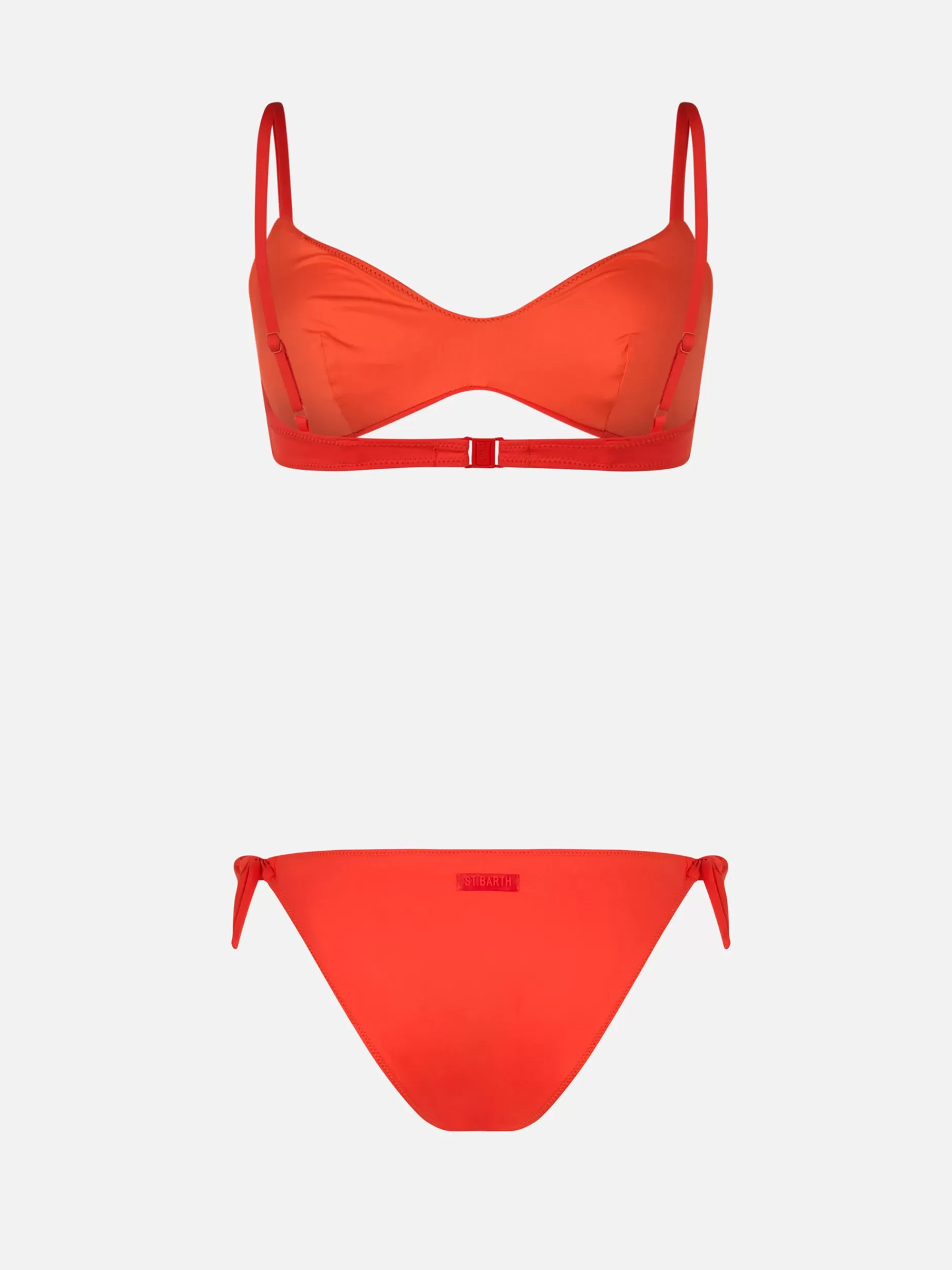 Best Sale Bikini a bralette arancione con scollo a V da donna May Yali Donna Costumi Tinta Unita | Bikini