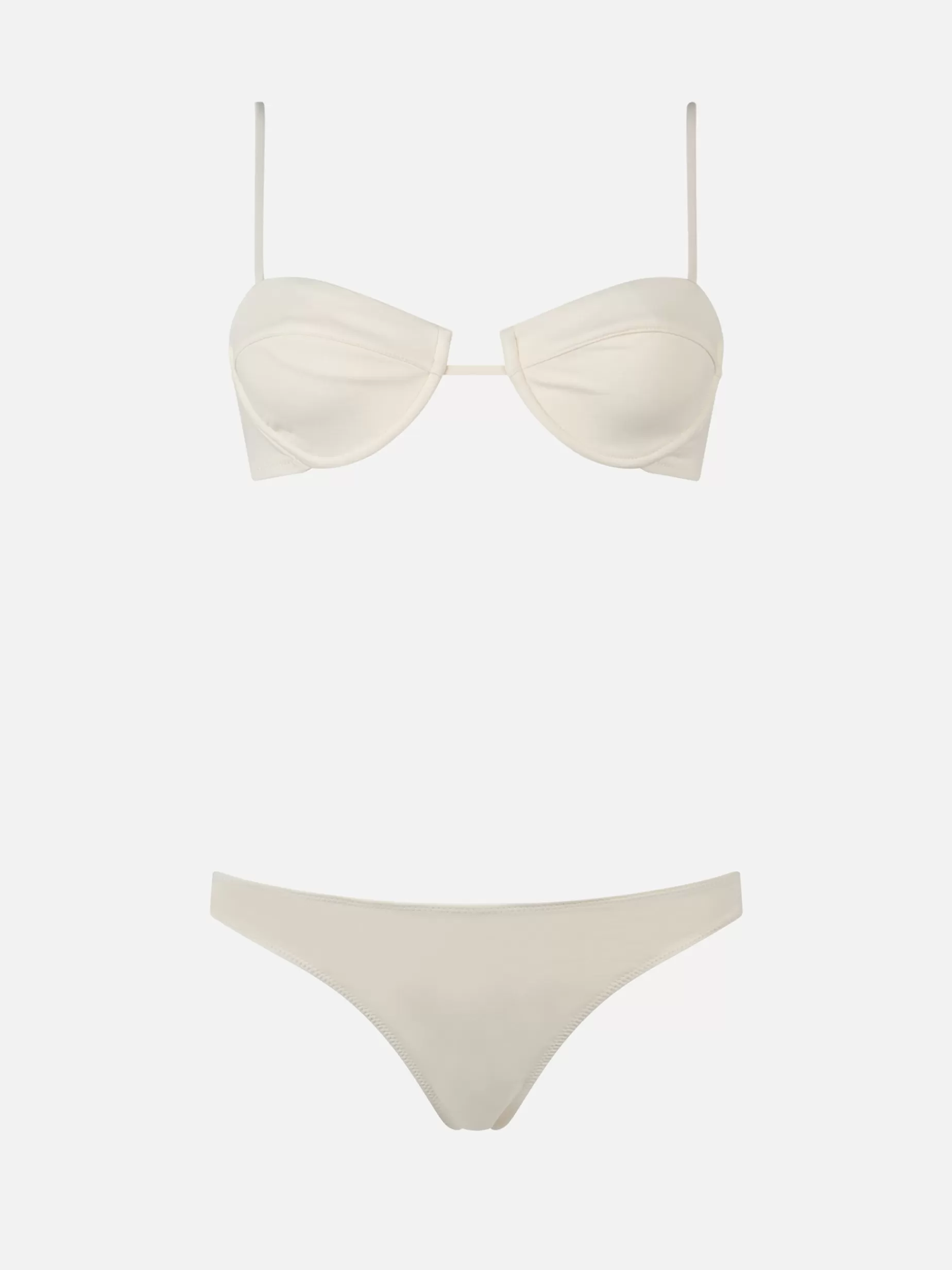 Best Bikini a bralette con ferretto bianco sporco da donna Salina Lido Donna Costumi Tinta Unita | Bikini