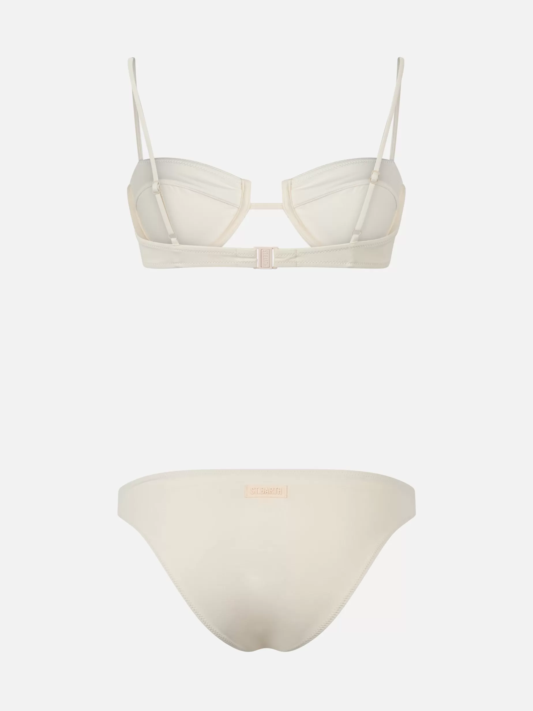 Best Bikini a bralette con ferretto bianco sporco da donna Salina Lido Donna Costumi Tinta Unita | Bikini