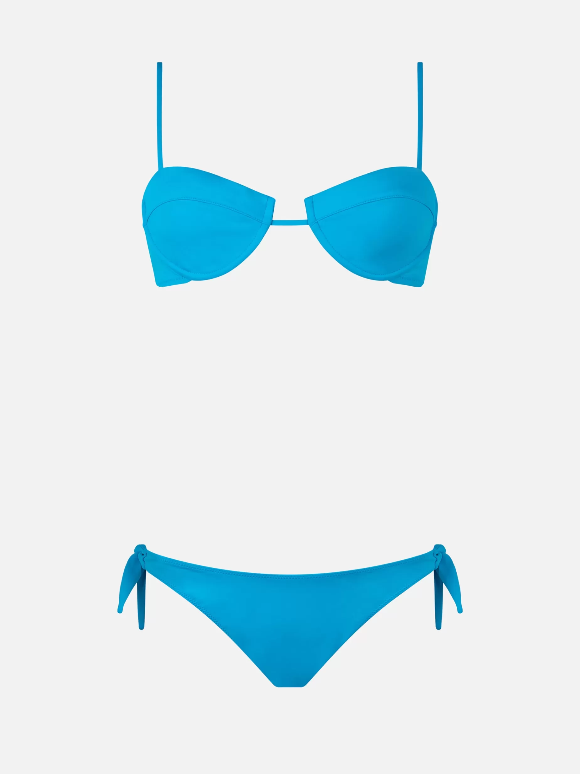 Best Sale Bikini a bralette con ferretto turchese da donna Salina Yali Donna Costumi Tinta Unita | Bikini