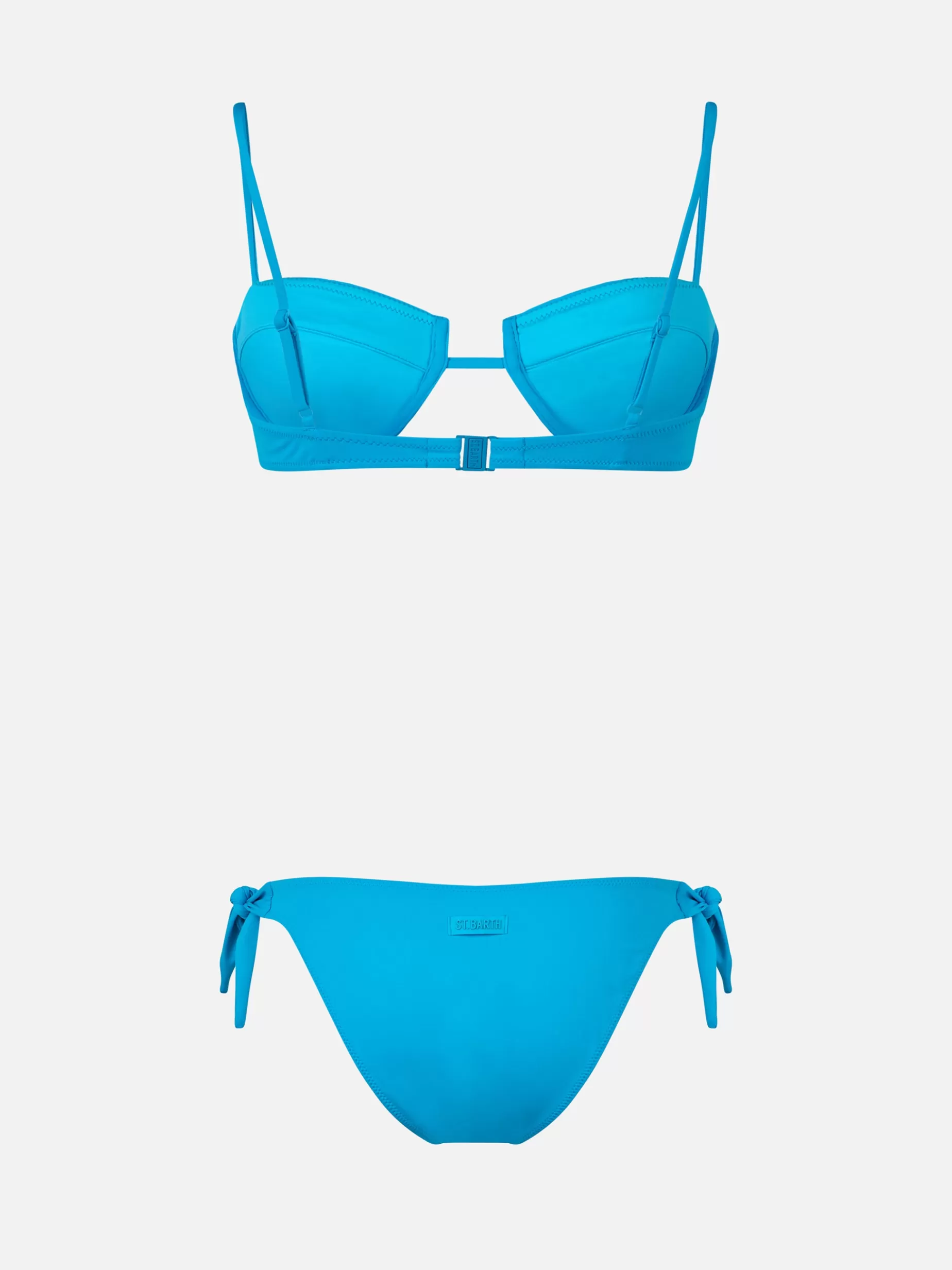 Best Sale Bikini a bralette con ferretto turchese da donna Salina Yali Donna Costumi Tinta Unita | Bikini