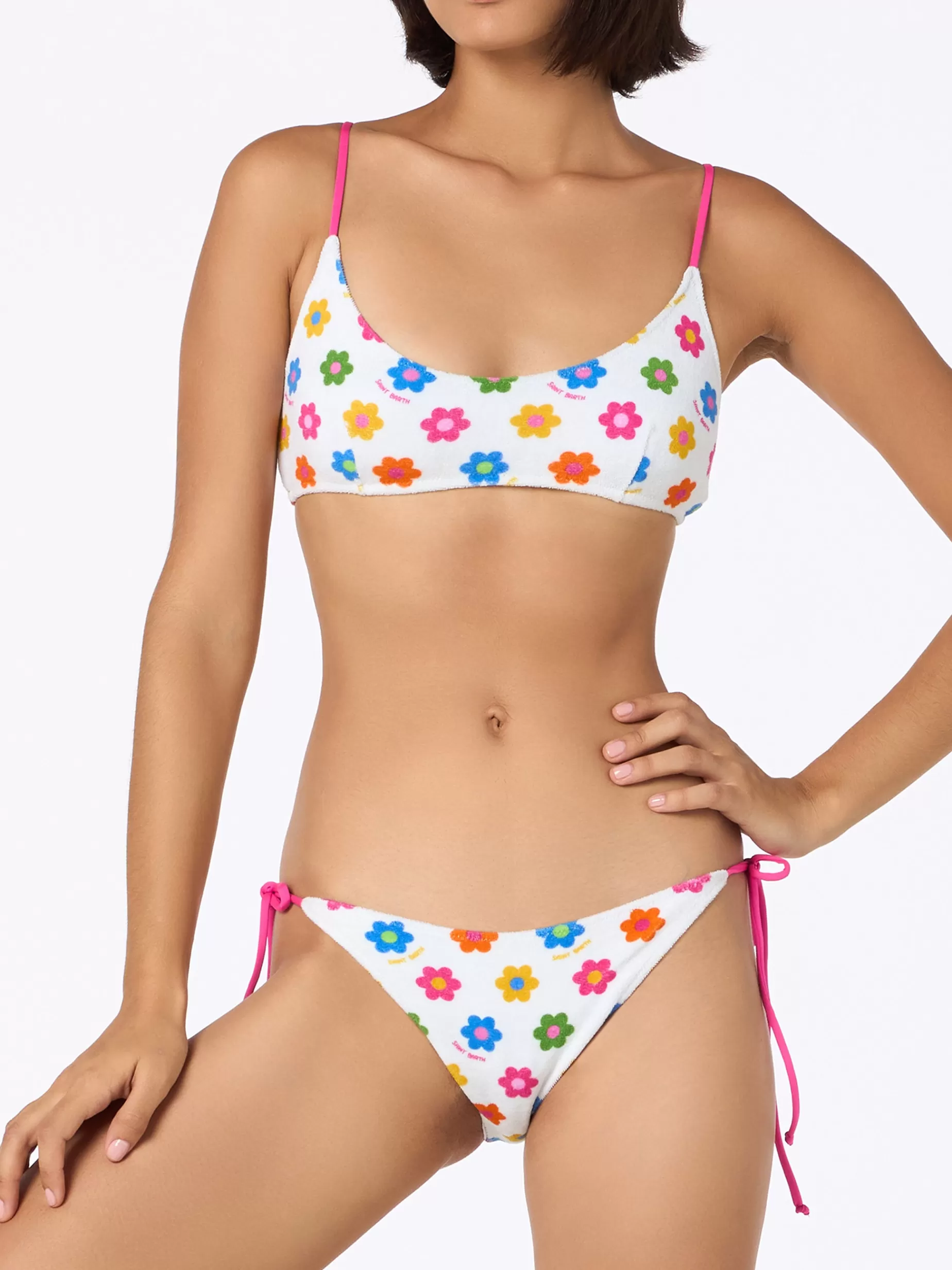 Cheap Bikini a bralette in spugna da donna Judy Marielle con stampa a margherite Donna Costumi Stampati | Bikini