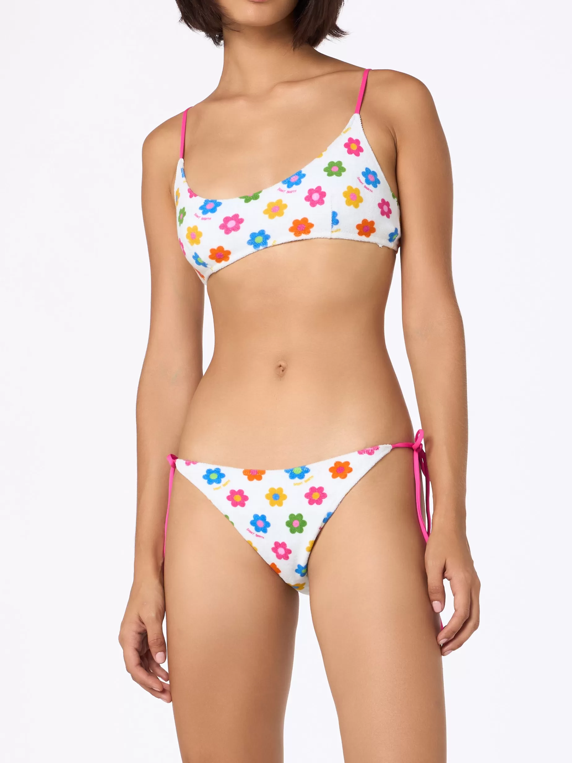 Cheap Bikini a bralette in spugna da donna Judy Marielle con stampa a margherite Donna Costumi Stampati | Bikini