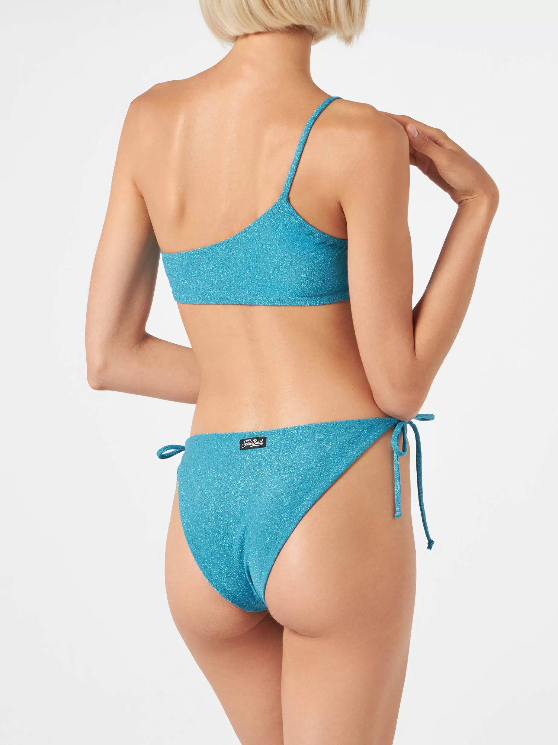 Discount Bikini a bralette monospalla da donna azzurro Donna Bikini