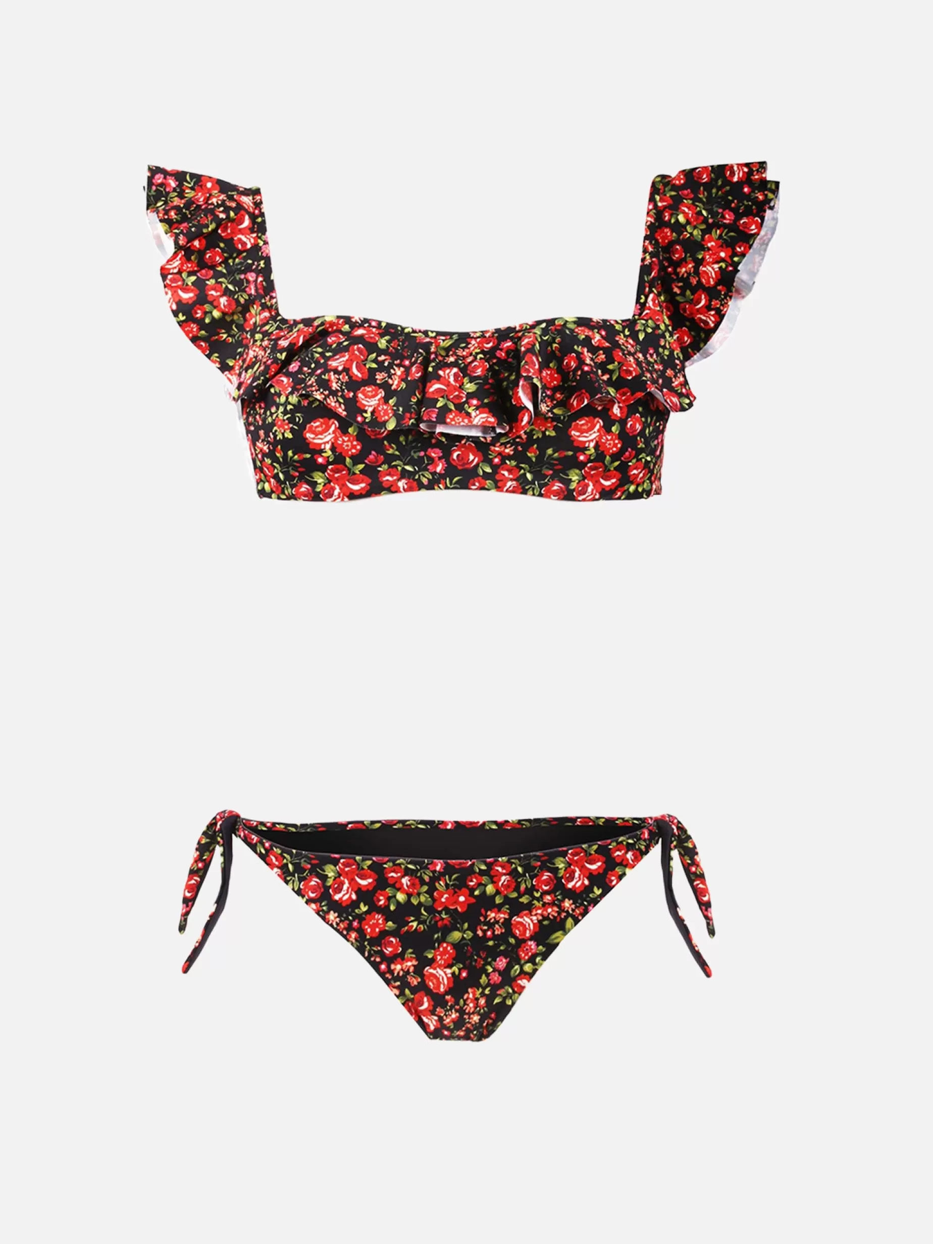 Clearance Bikini a fascia con volant stampa fiori Donna Bikini