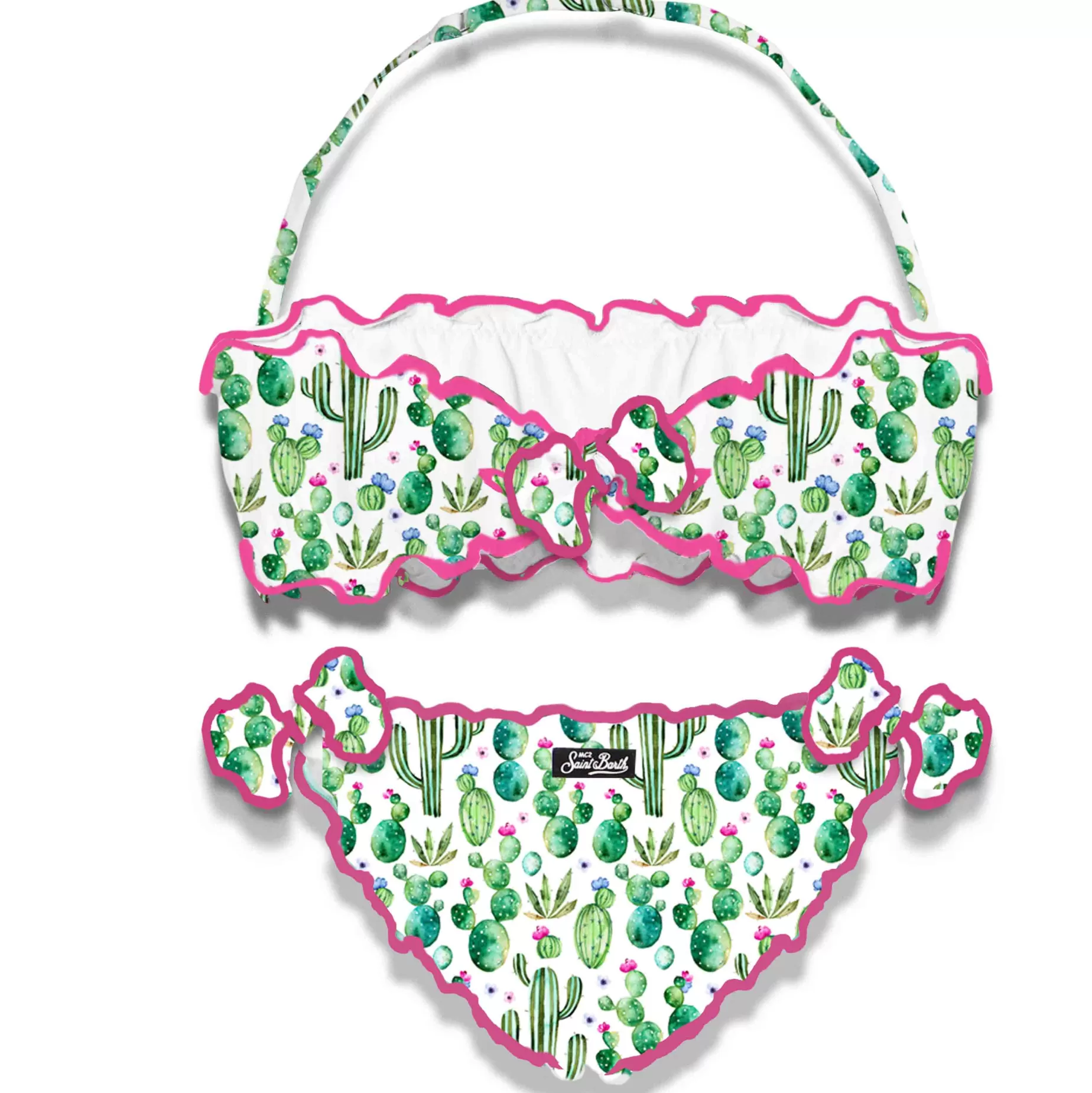 Discount Bikini a fascia da bambina con stampa cactus Costumi Da Bagno Stampati | Bikini E Slip Mare