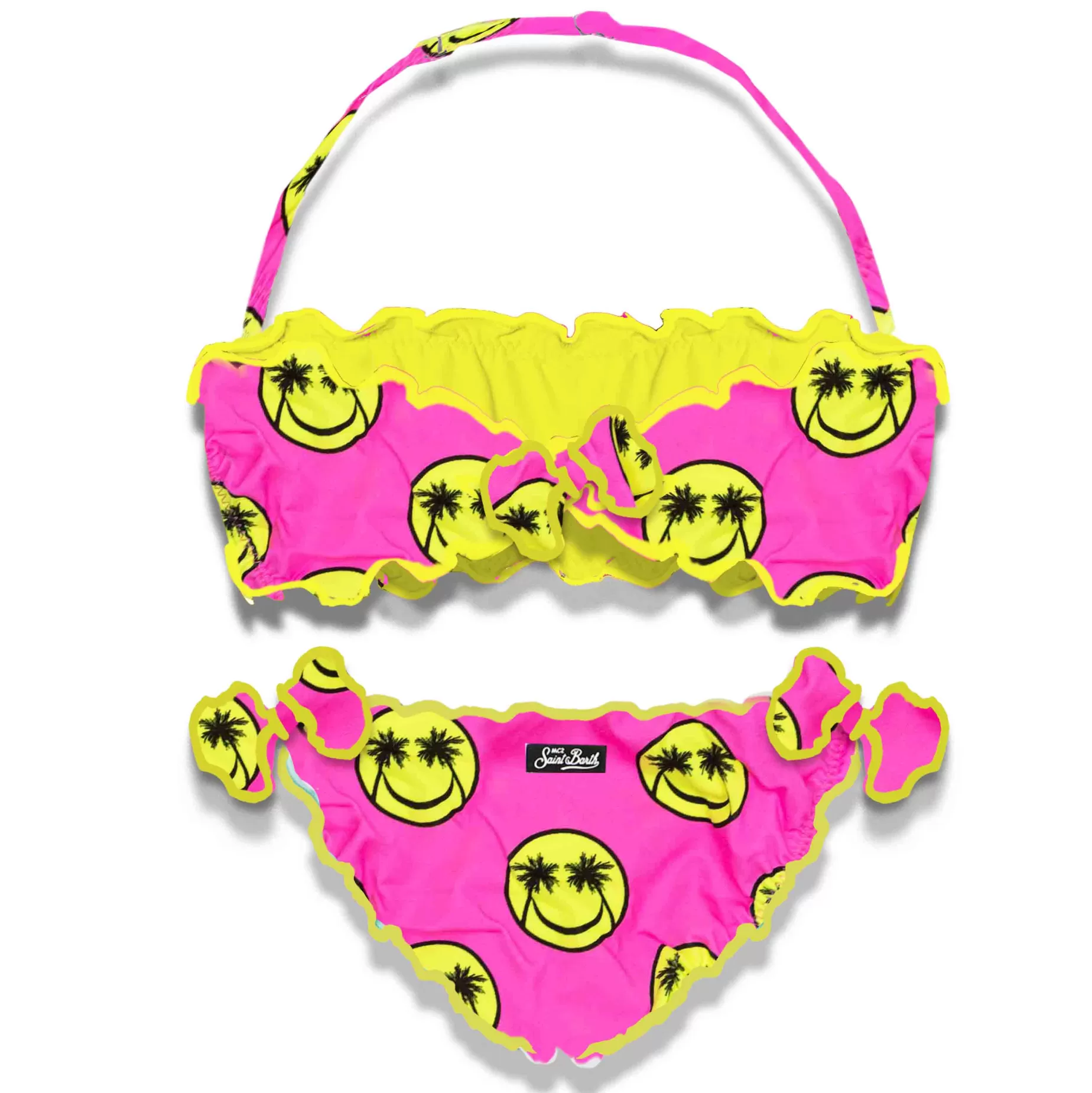 New Bikini a fascia da bambina con stampa smile Costumi Da Bagno Stampati | Bikini E Slip Mare