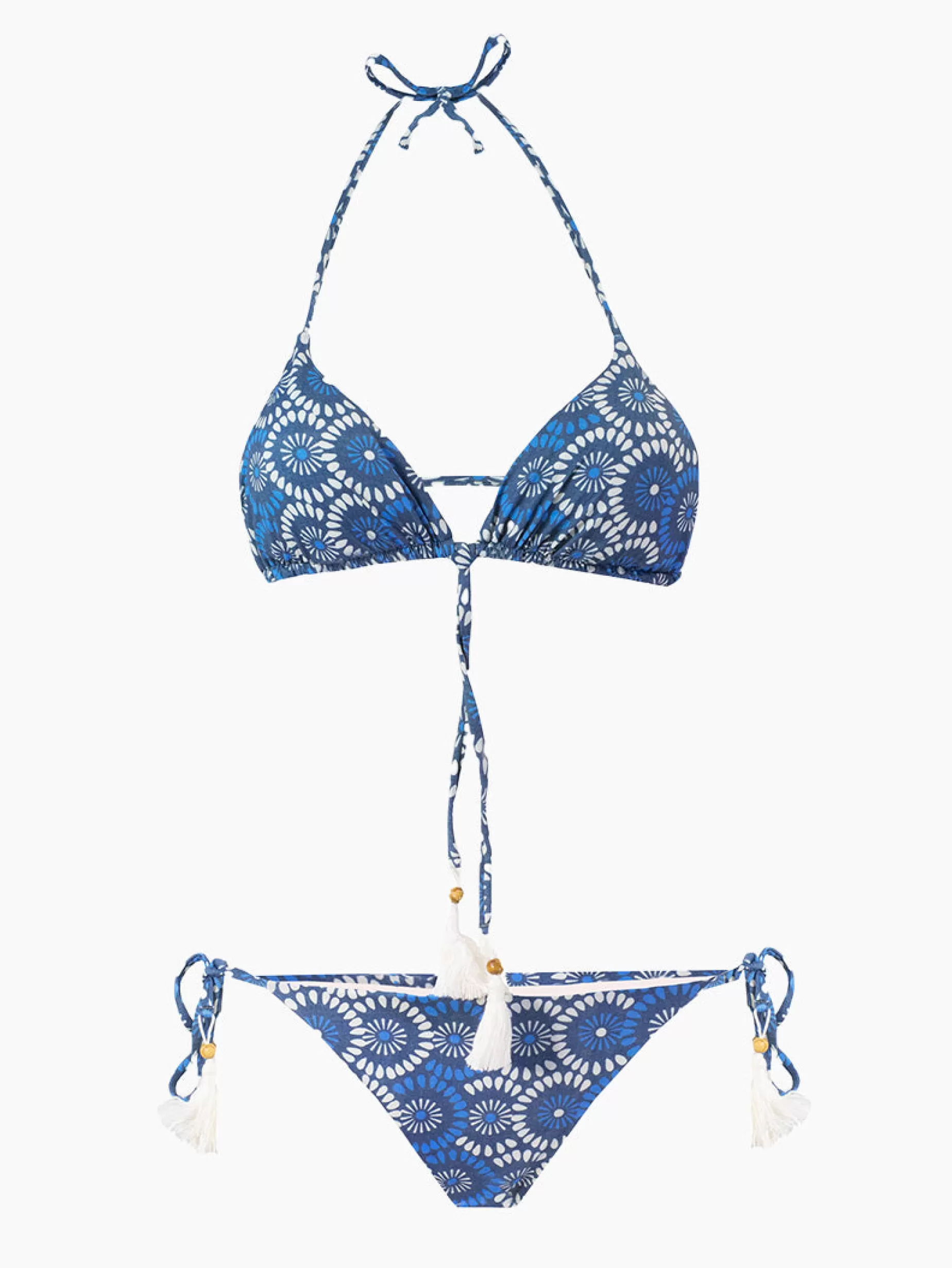 Clearance Bikini a triangolo con stampa denim a fiori Donna Bikini