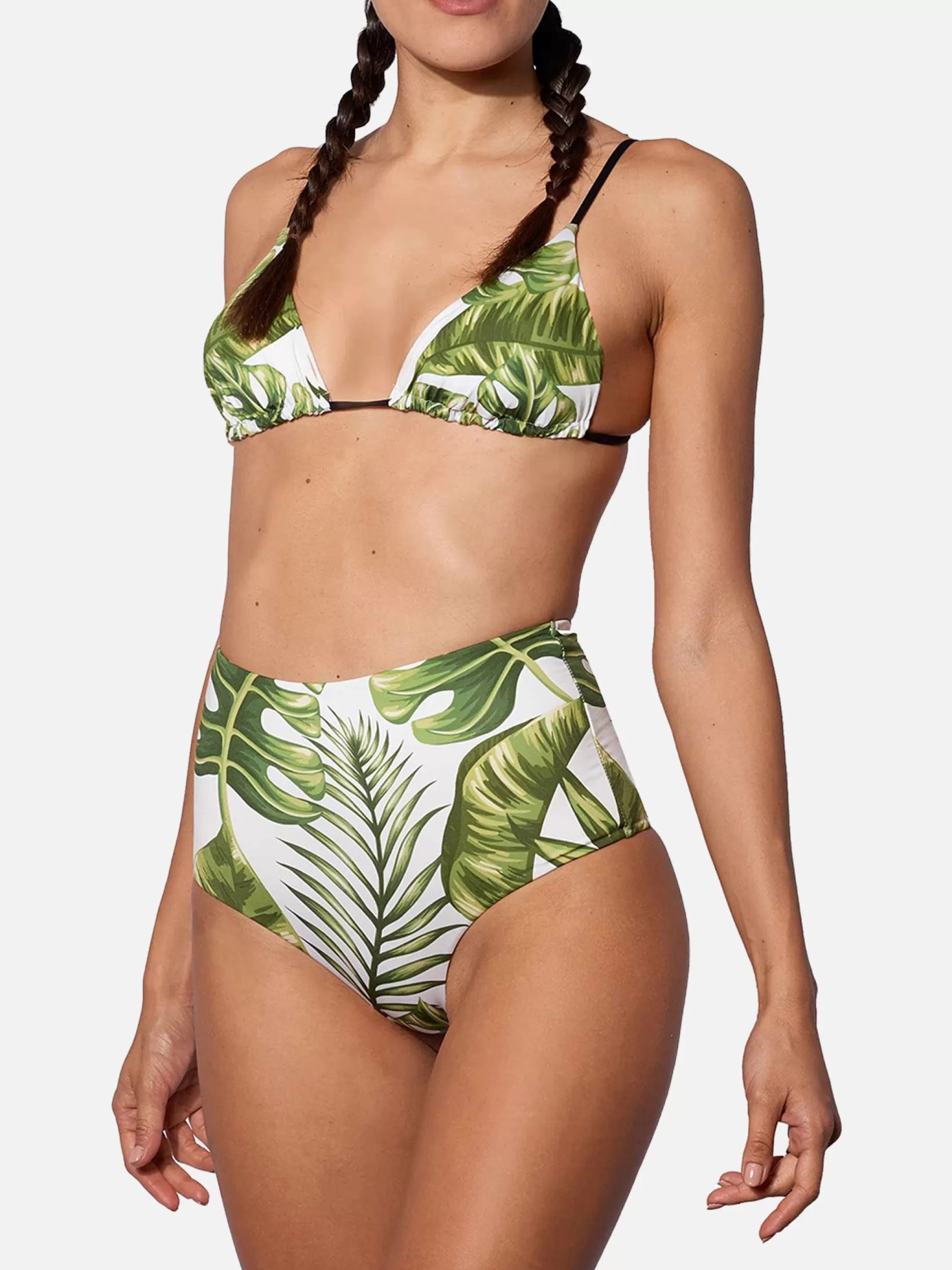 Cheap Bikini a triangolo stampa jumbo foglie tropicali Donna Bikini