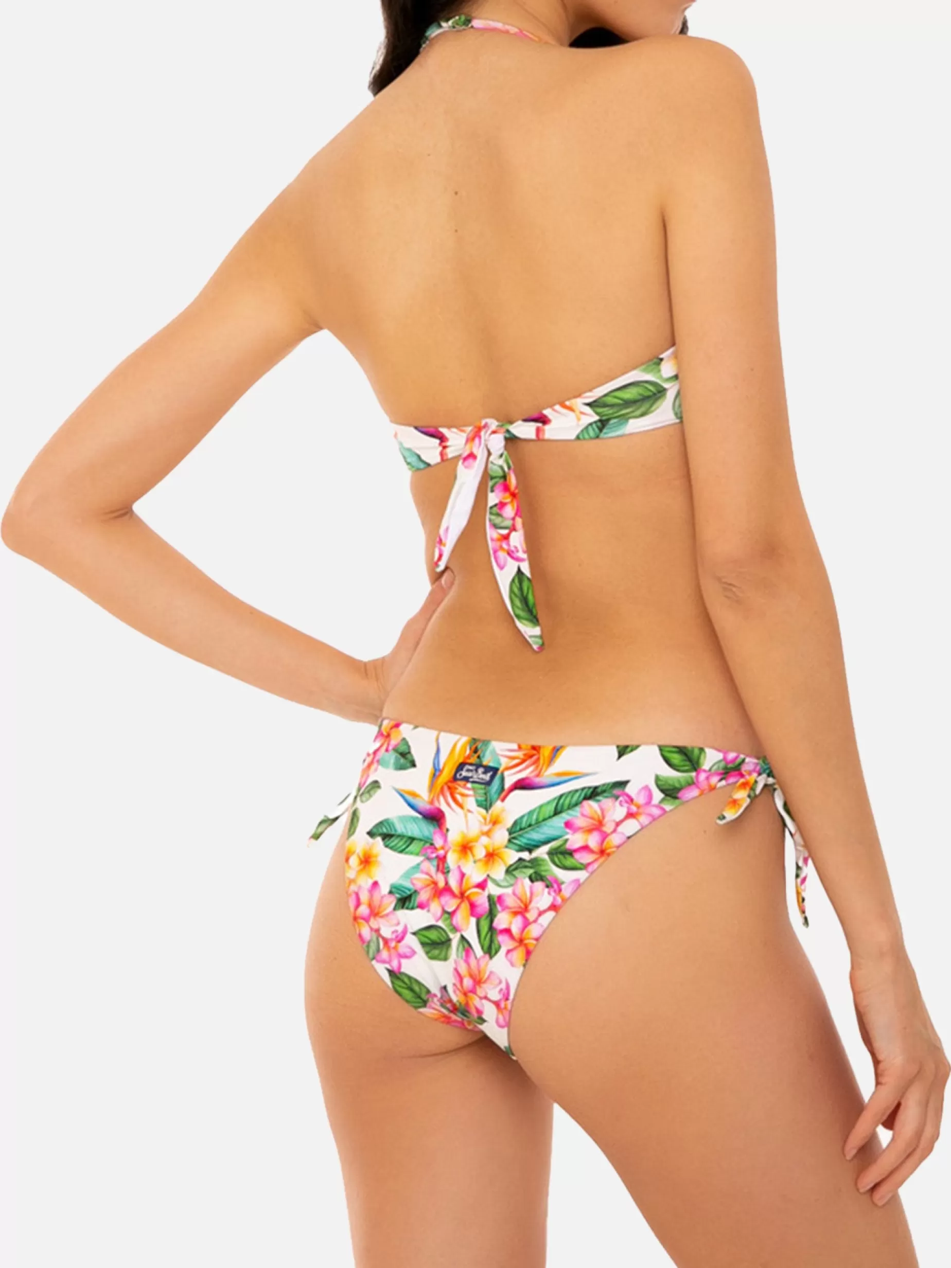 Store Bikini bianco con stampa fiori colorati Donna Bikini