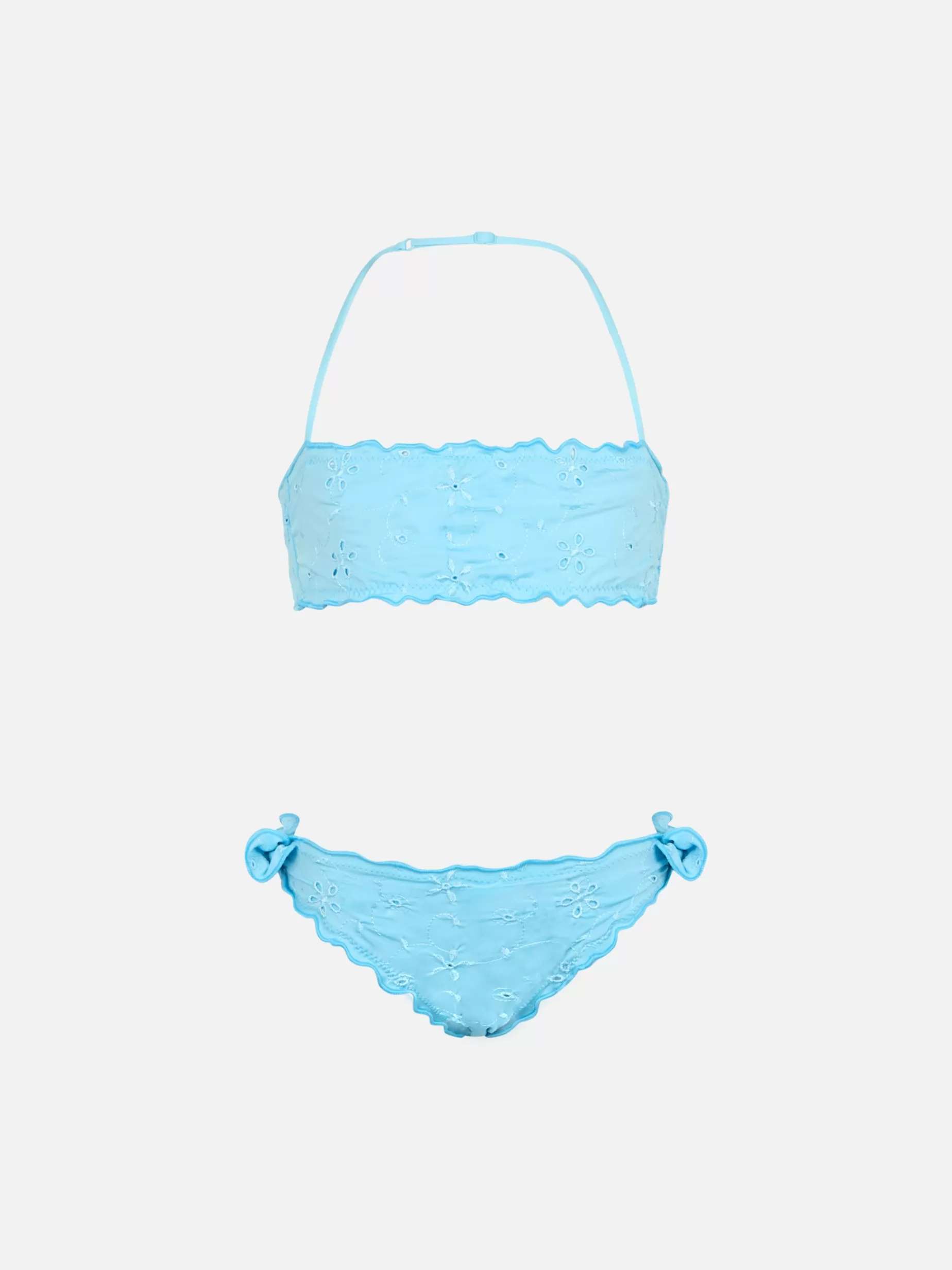 Cheap Bikini classico a fascia da bambina Emy con ricamo in pizzo Sangallo Costumi Da Bagno Tinta Unita | Bikini E Slip Mare