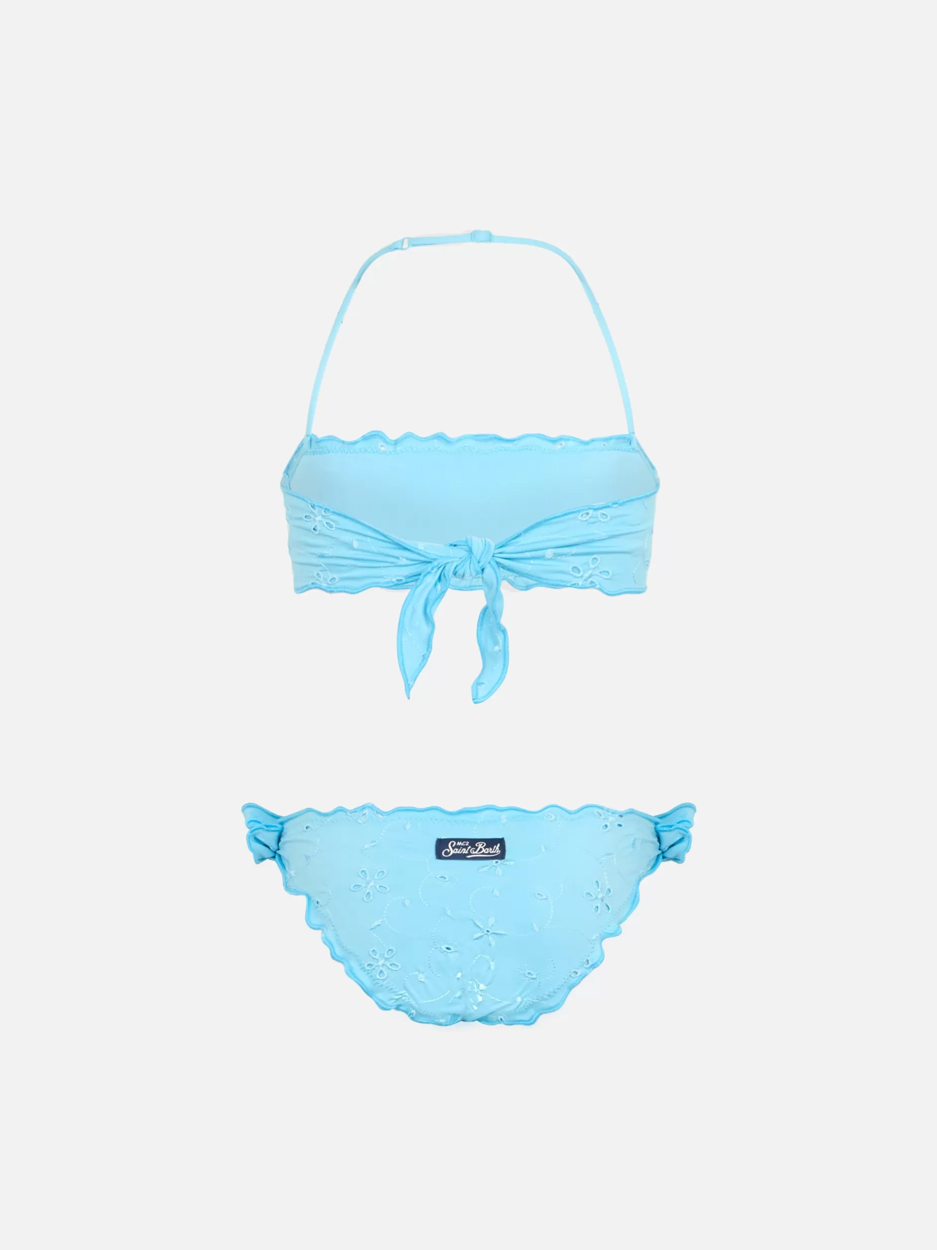 Cheap Bikini classico a fascia da bambina Emy con ricamo in pizzo Sangallo Costumi Da Bagno Tinta Unita | Bikini E Slip Mare