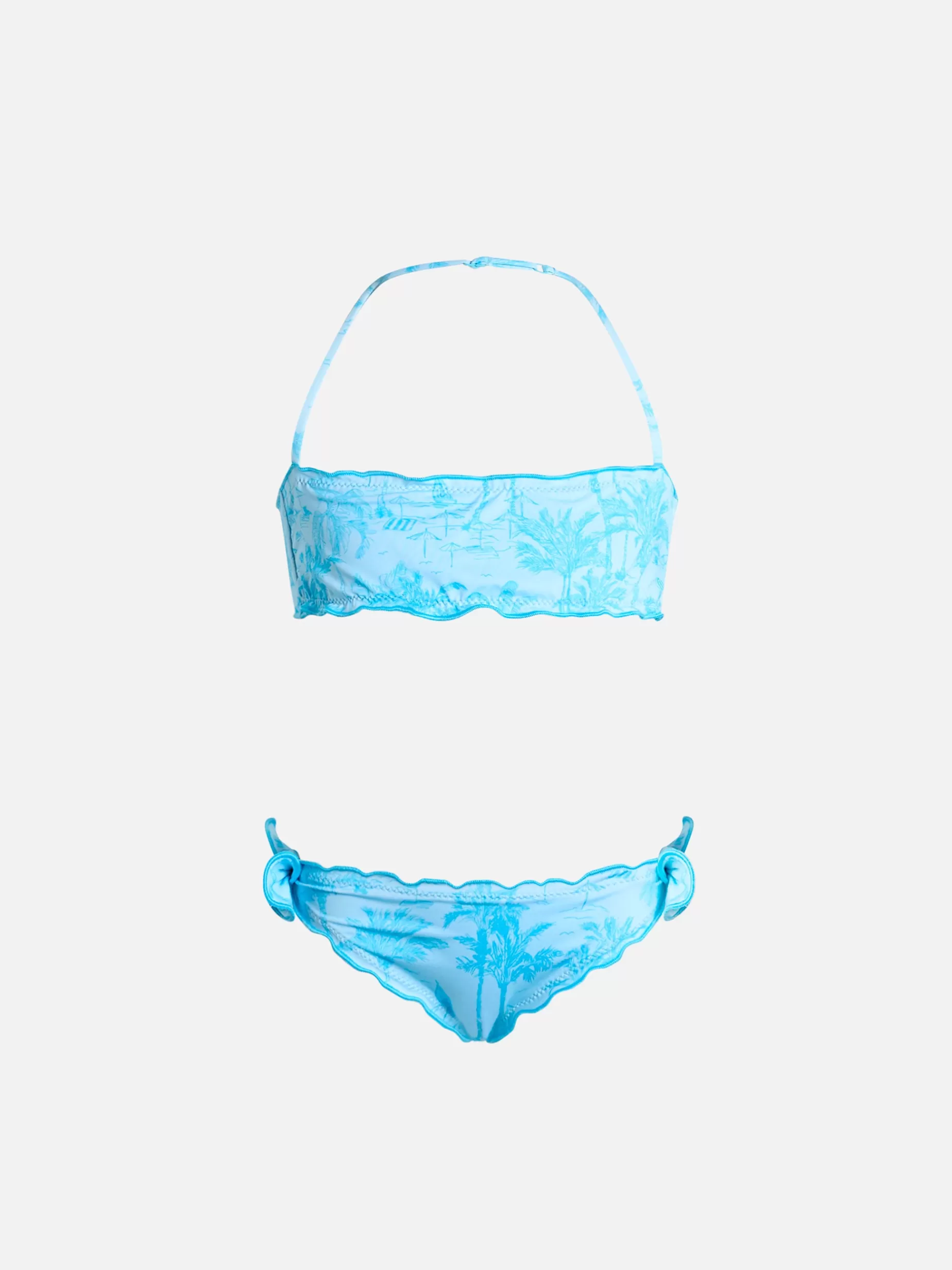 Best Bikini classico a fascia da bambina Emy con stampa toile de jouy Costumi Da Bagno Stampati | Bikini E Slip Mare