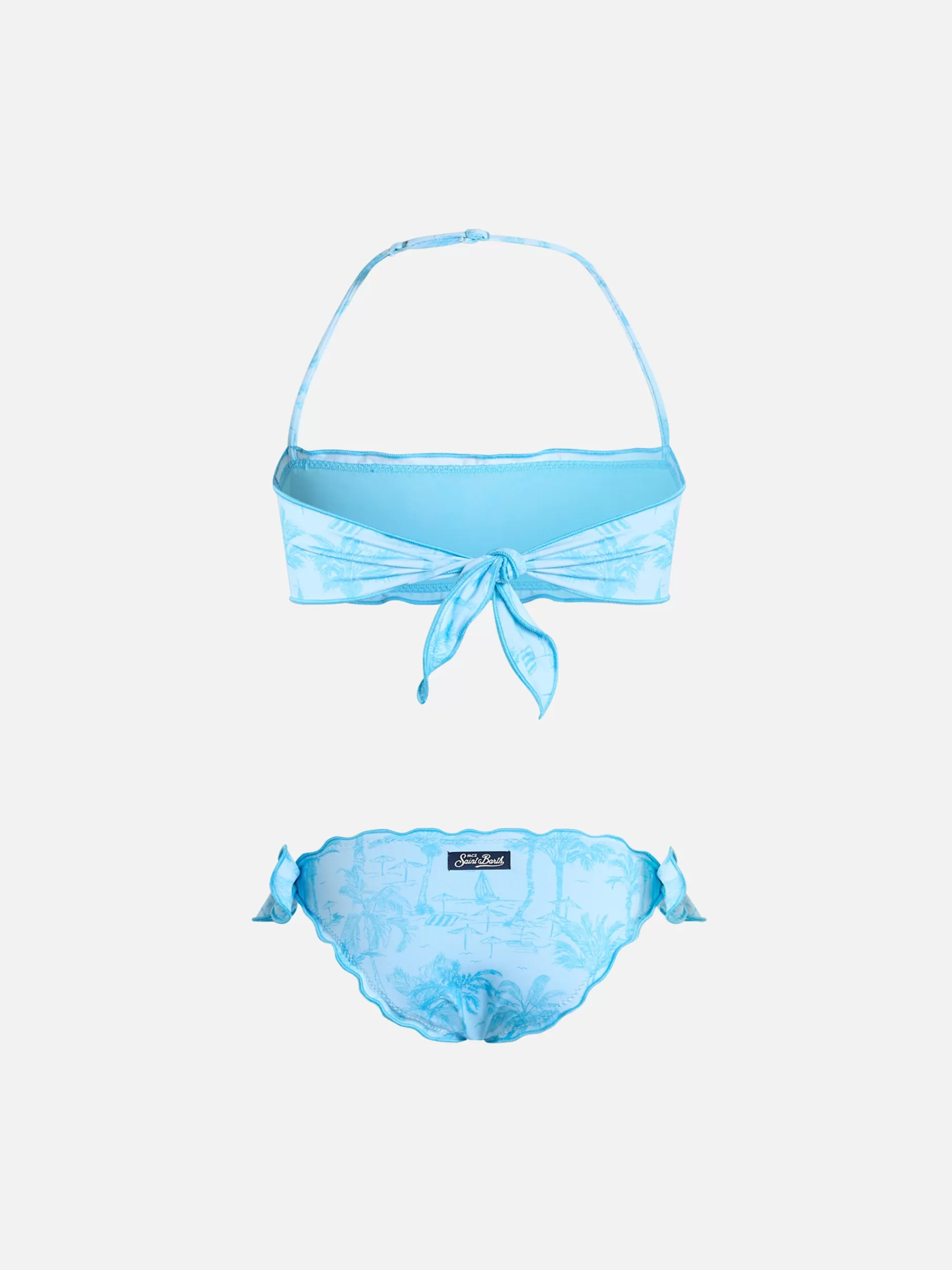 Best Bikini classico a fascia da bambina Emy con stampa toile de jouy Costumi Da Bagno Stampati | Bikini E Slip Mare