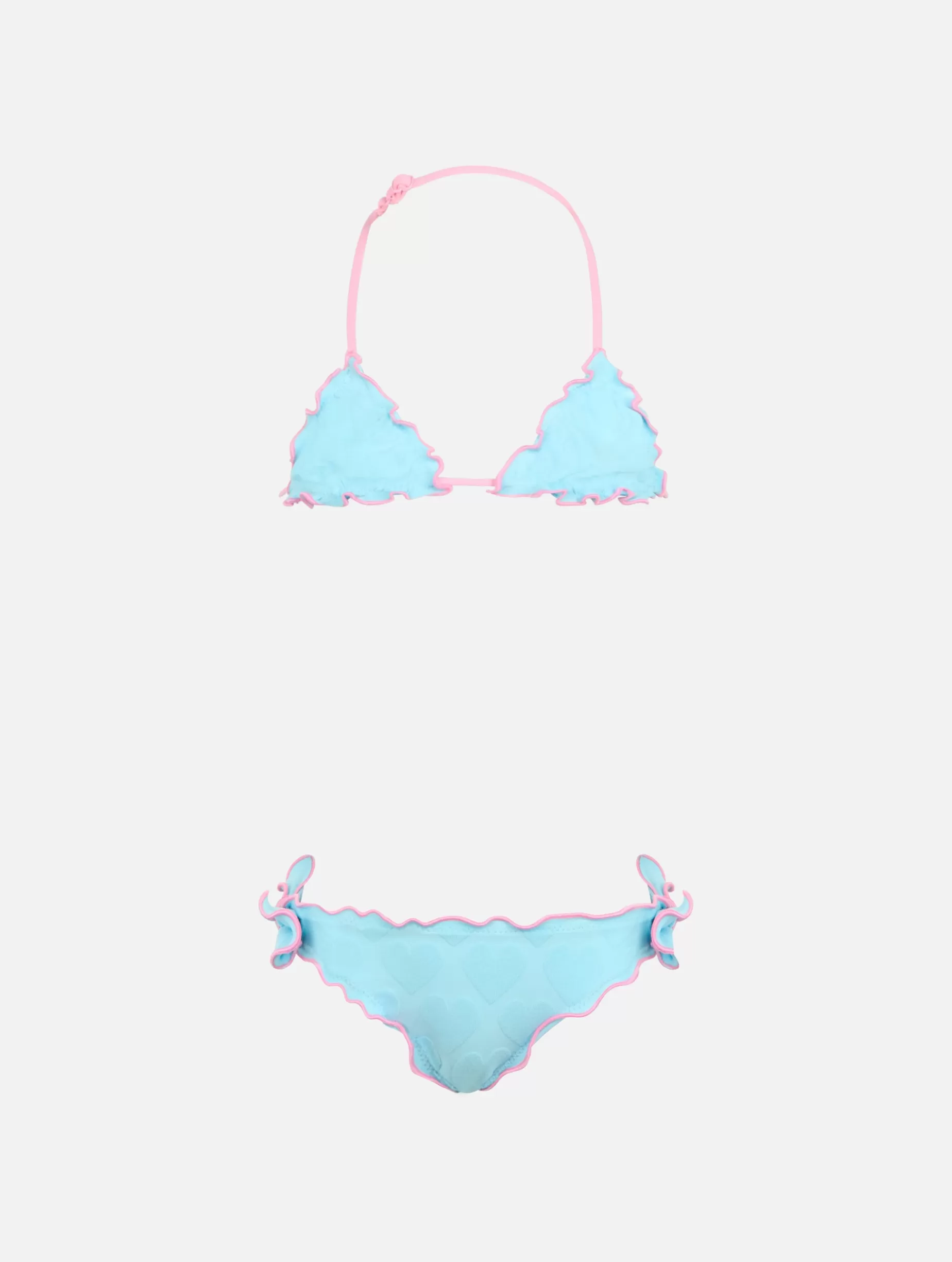 New Bikini classico a triangolo da bambina Cris con stampa cuori in rilievo Costumi Da Bagno Tinta Unita | Bikini E Slip Mare