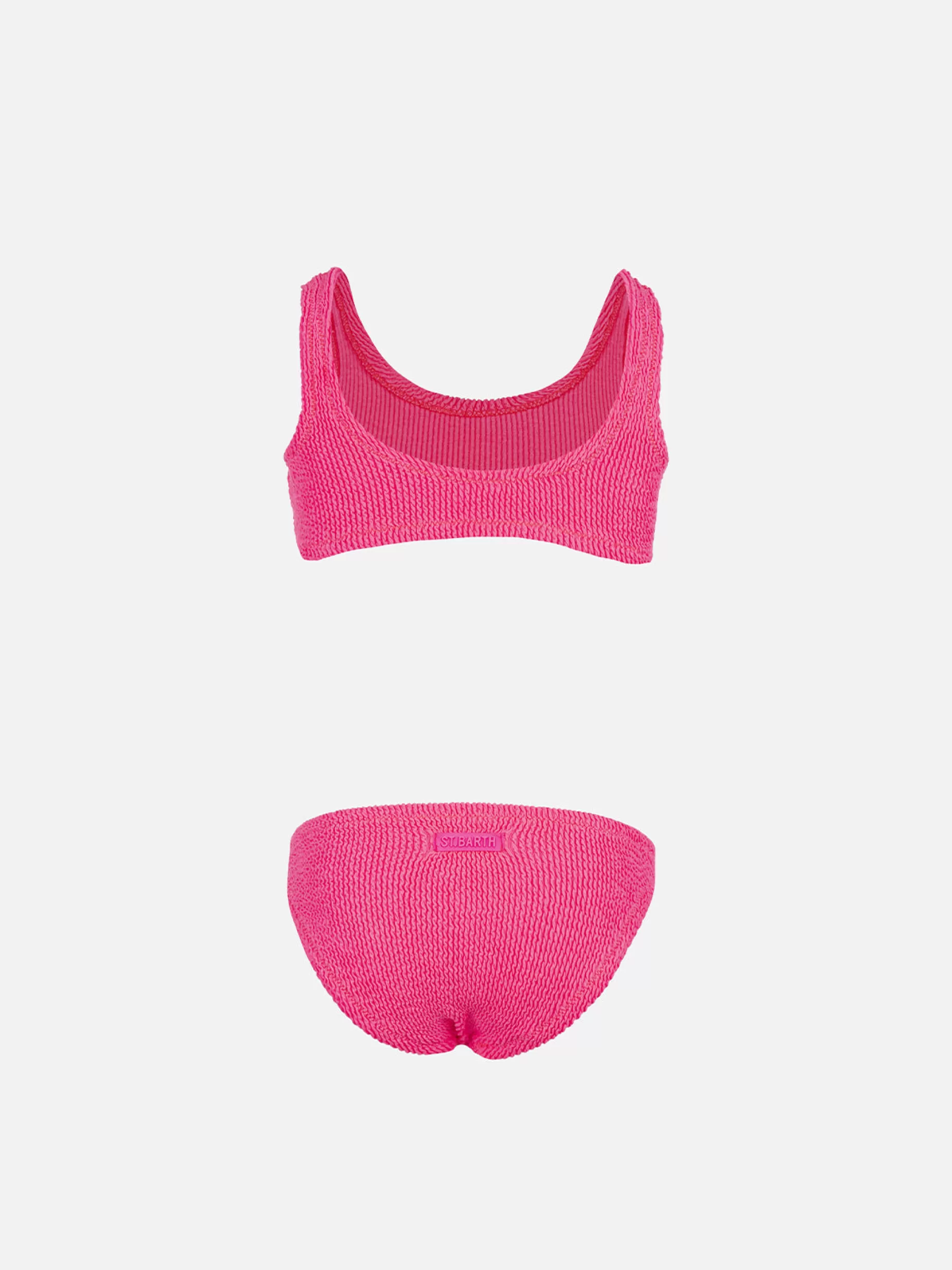 Sale Bikini classico crinkle da bambina rosa fluo Baker Bikini E Slip Mare