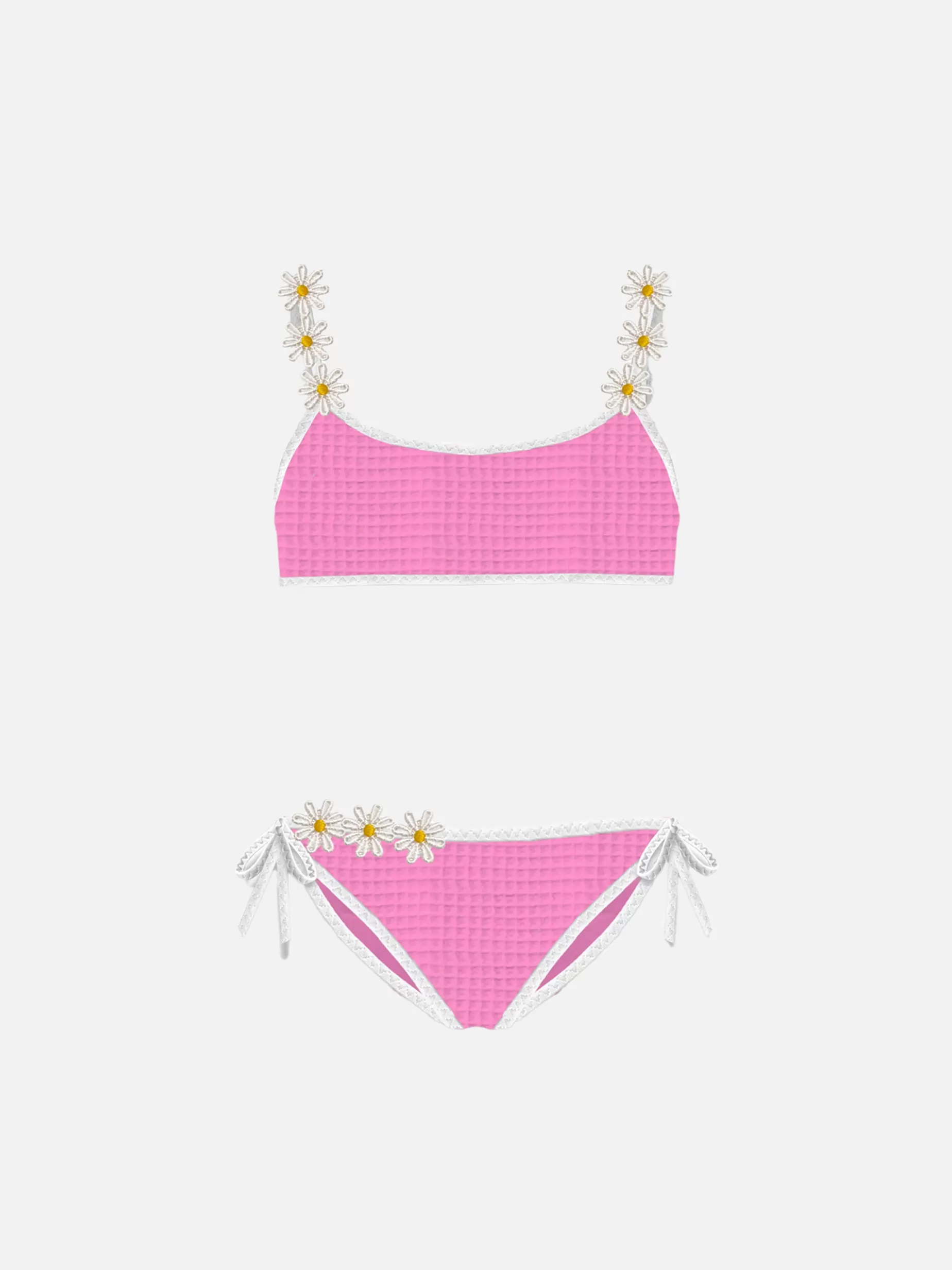 Best Sale Bikini da bambina a bralette con ricamo Costumi Da Bagno Stampati | Costumi Da Bagno Tinta Unita