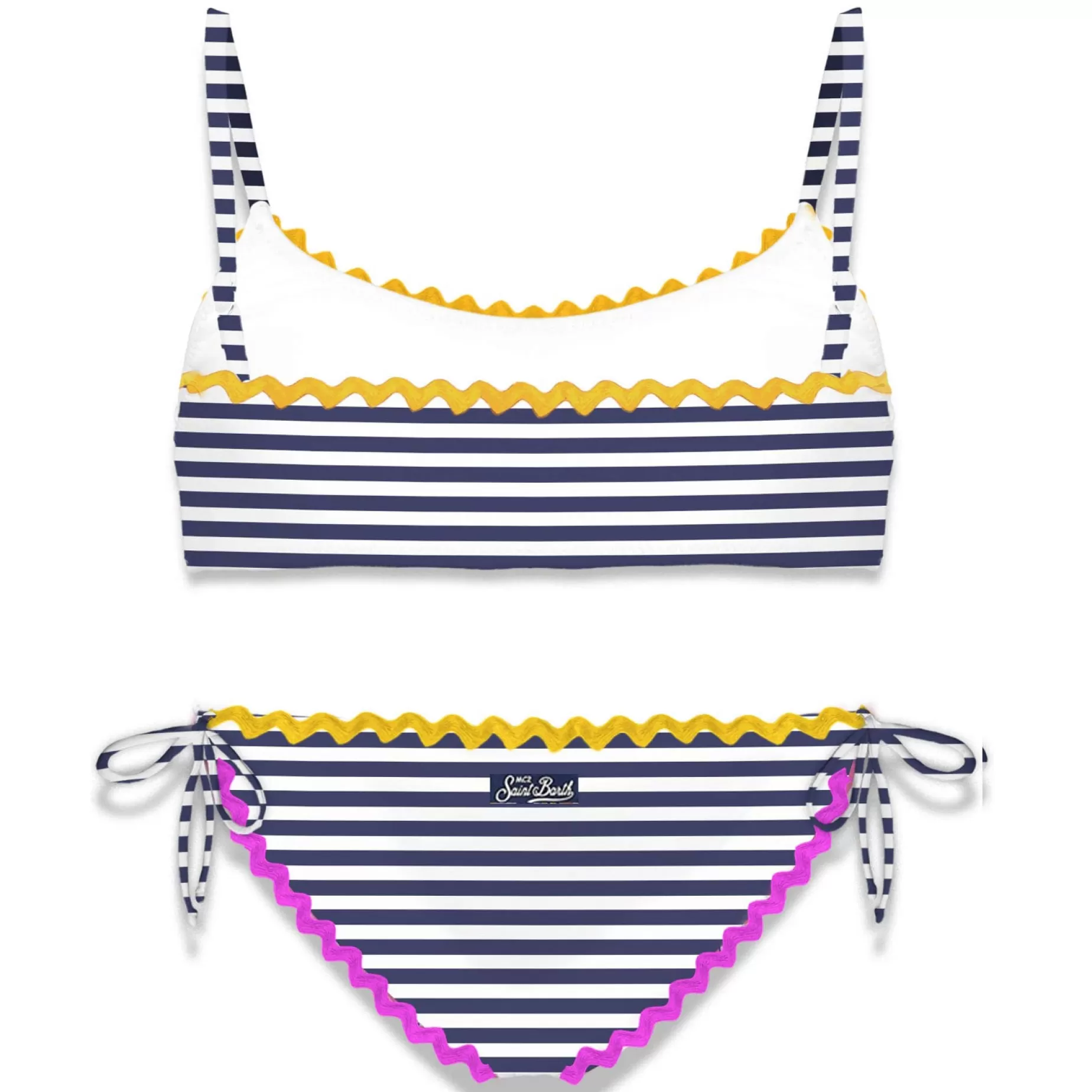 Sale Bikini da bambina a bralette con righe blu navy Costumi Da Bagno Stampati | Bikini E Slip Mare