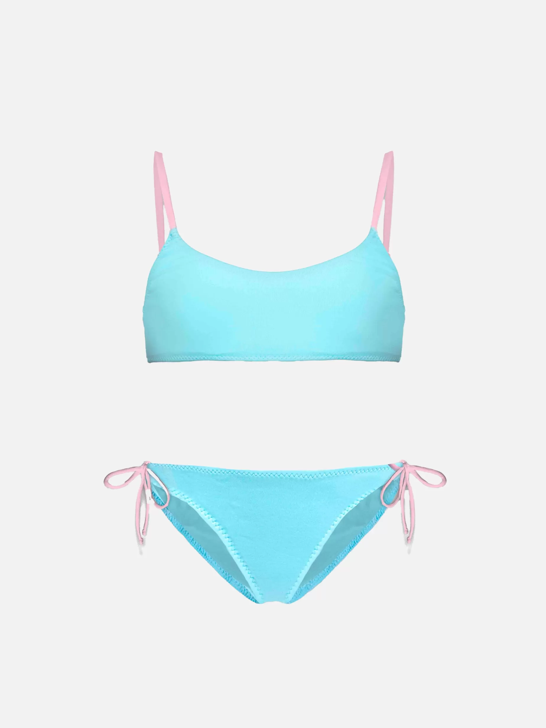 Online Bikini da bambina a bralette con scritta ricamata Lost in St. Barth Costumi Da Bagno Tinta Unita | Bikini E Slip Mare