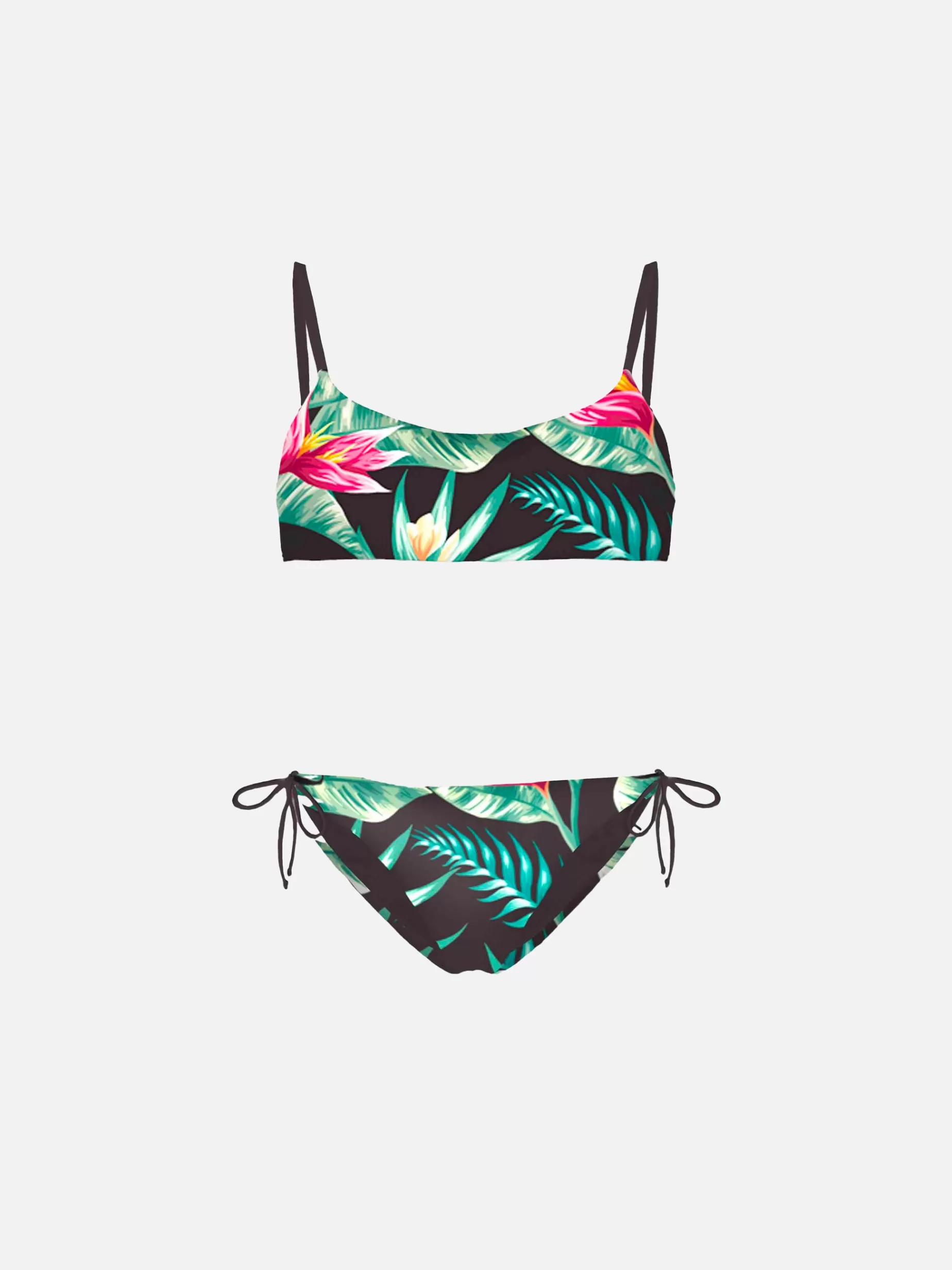 Shop Bikini da bambina a bralette con stampa Heliconia Costumi Da Bagno Stampati | Bikini E Slip Mare