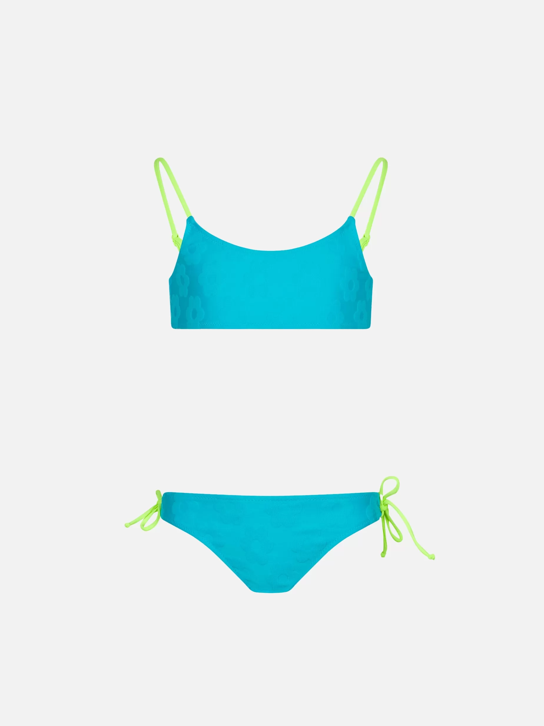 Cheap Bikini da bambina a bralette in spugna con fiori in rilievo Costumi Da Bagno Tinta Unita | Bikini E Slip Mare