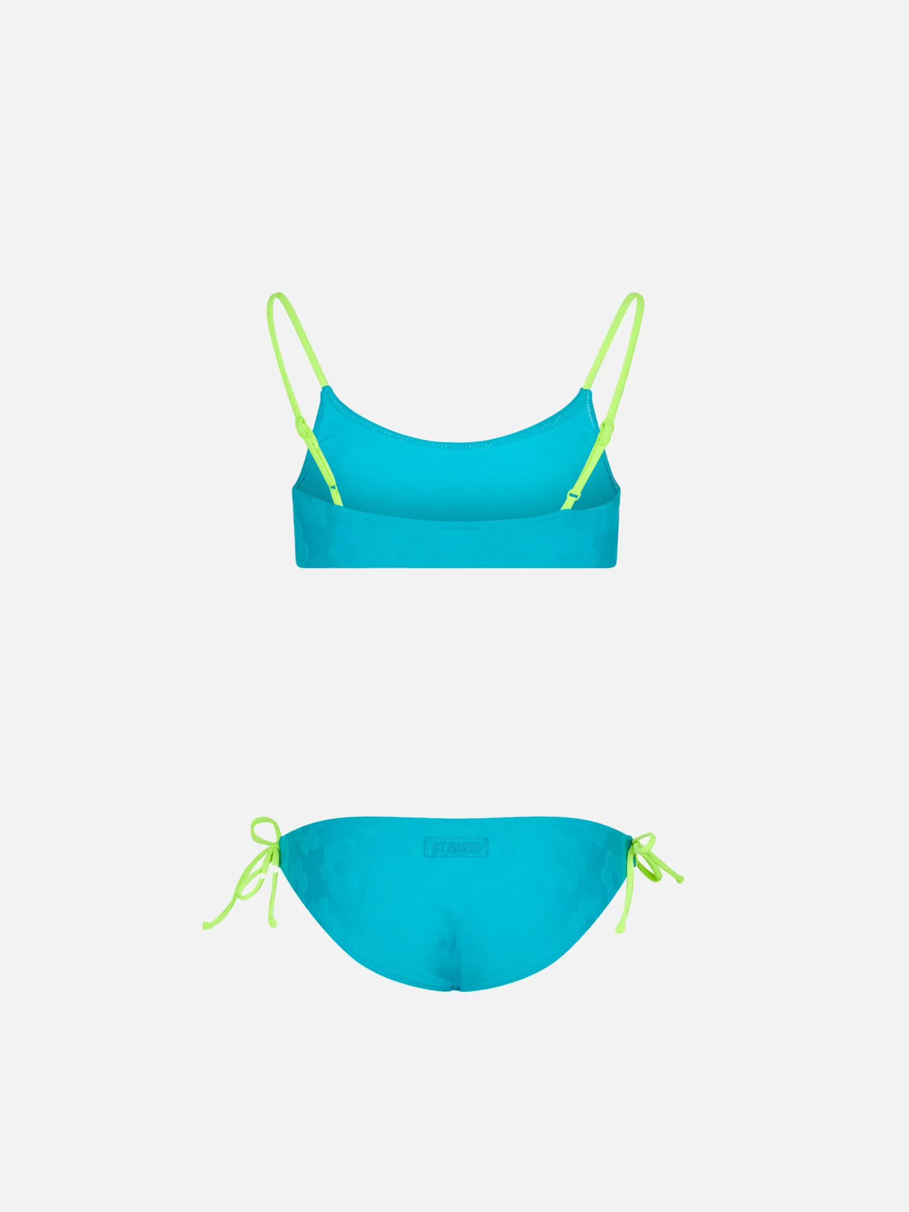 Cheap Bikini da bambina a bralette in spugna con fiori in rilievo Costumi Da Bagno Tinta Unita | Bikini E Slip Mare