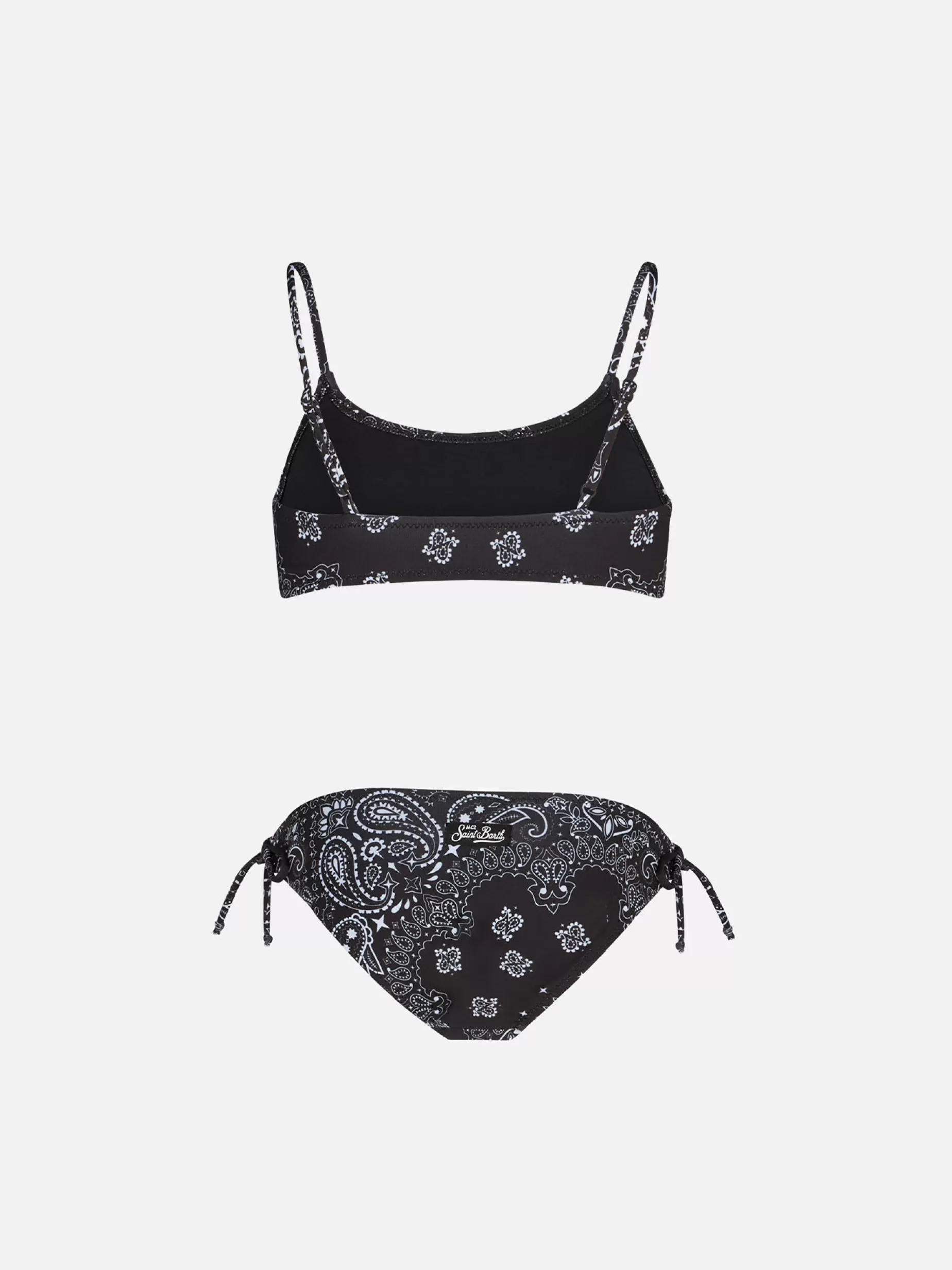 Outlet Bikini da bambina a bralette nero con stampa bandana Costumi Da Bagno Stampati | Bikini E Slip Mare