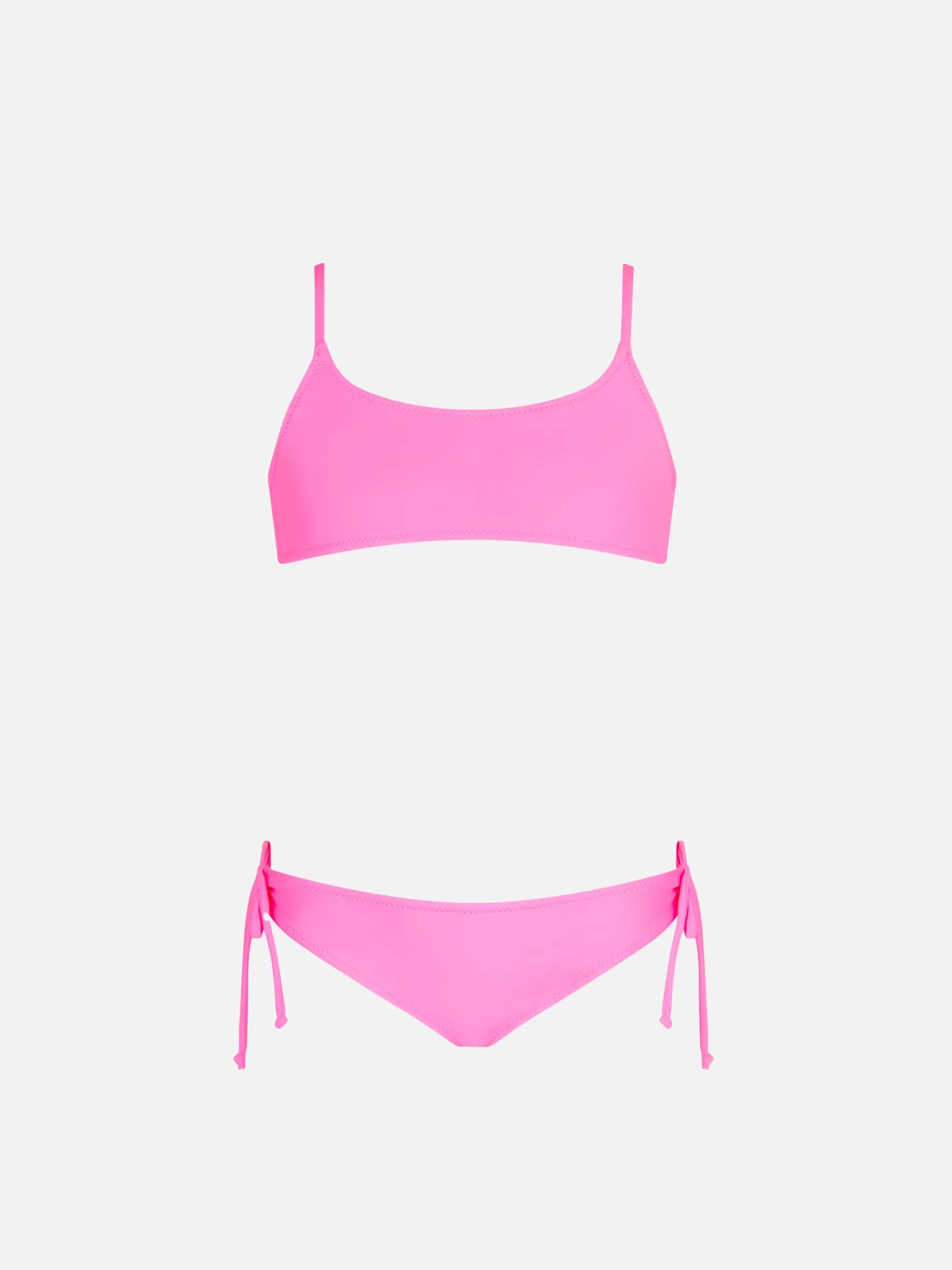 Cheap Bikini da bambina a bralette rosa fluo Costumi Da Bagno Tinta Unita | Bikini E Slip Mare