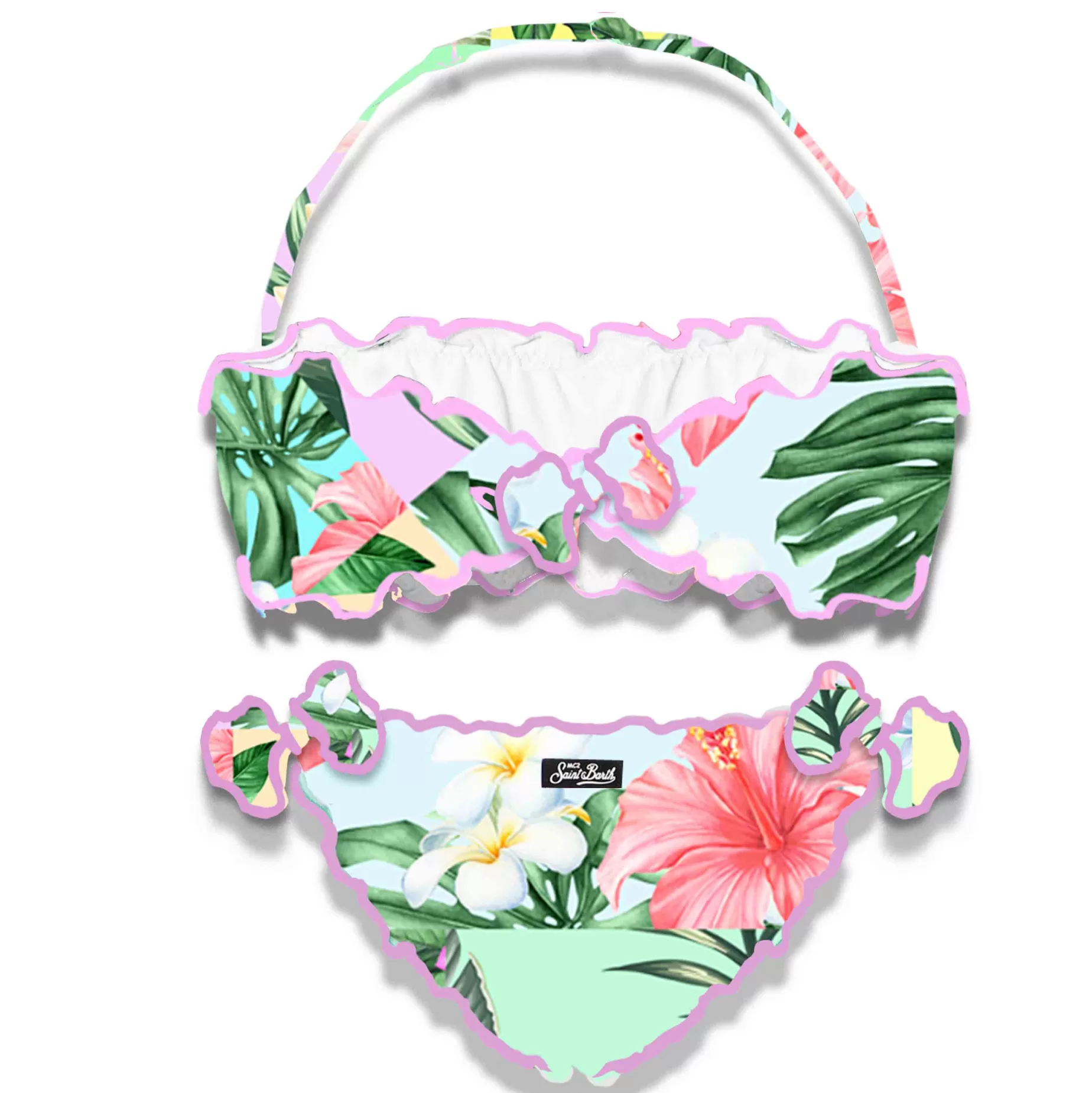 New Bikini da bambina a fascia con stampa fiori Costumi Da Bagno Stampati | Bikini E Slip Mare