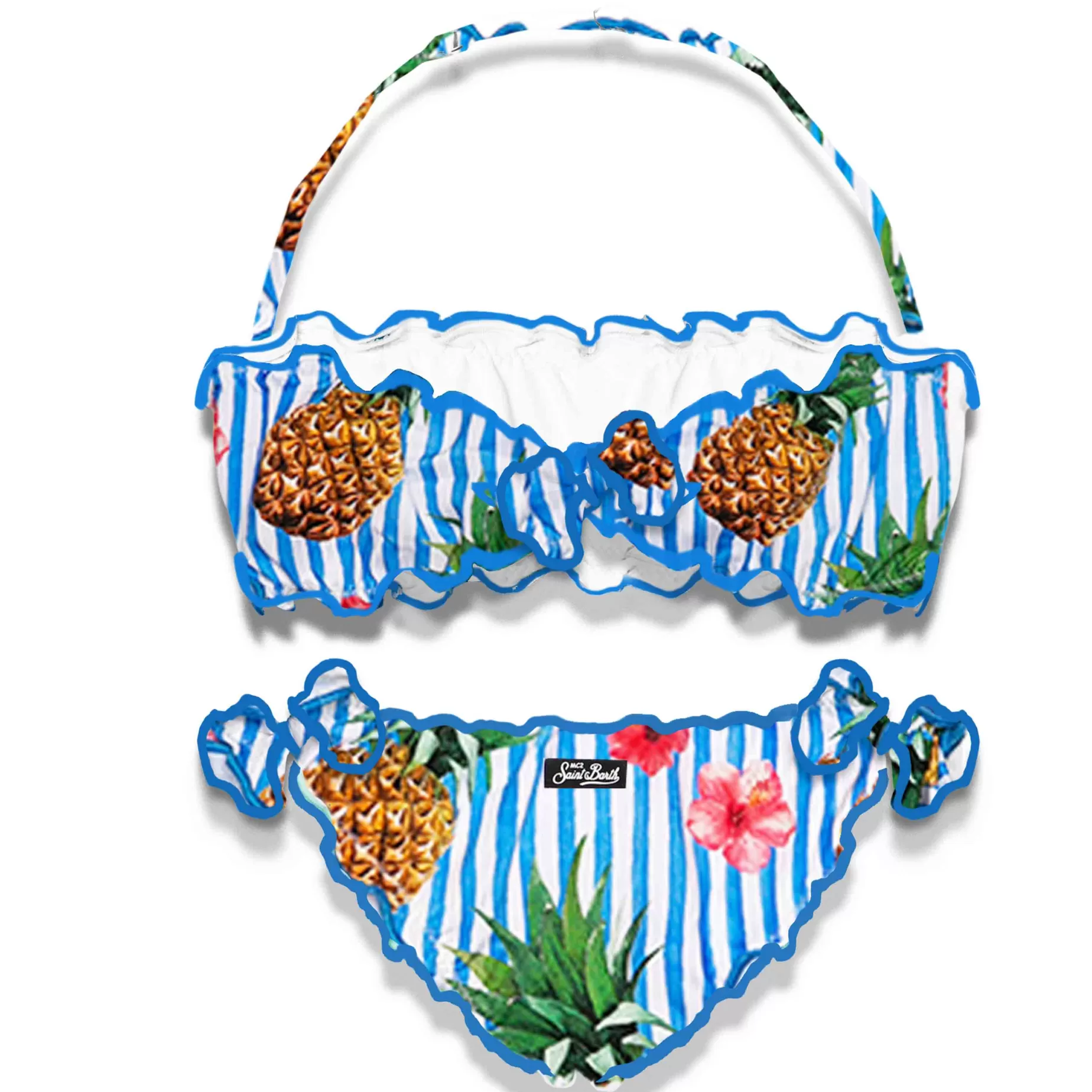 Fashion Bikini da bambina a fascia con stampa ananas Costumi Da Bagno Stampati | Bikini E Slip Mare