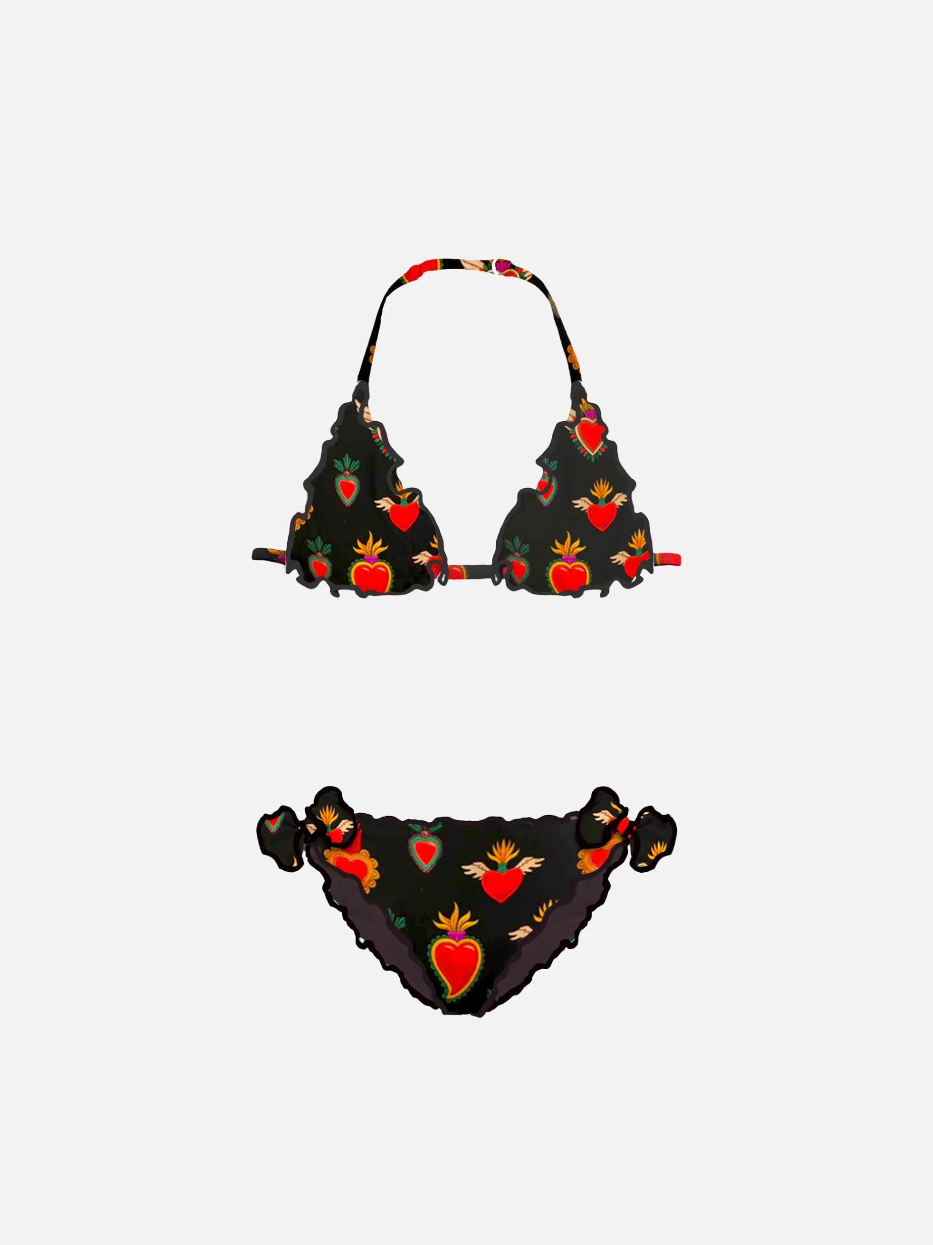 Best Bikini da bambina a triangolo con stampa cuori sacri Costumi Da Bagno Stampati | Bikini E Slip Mare