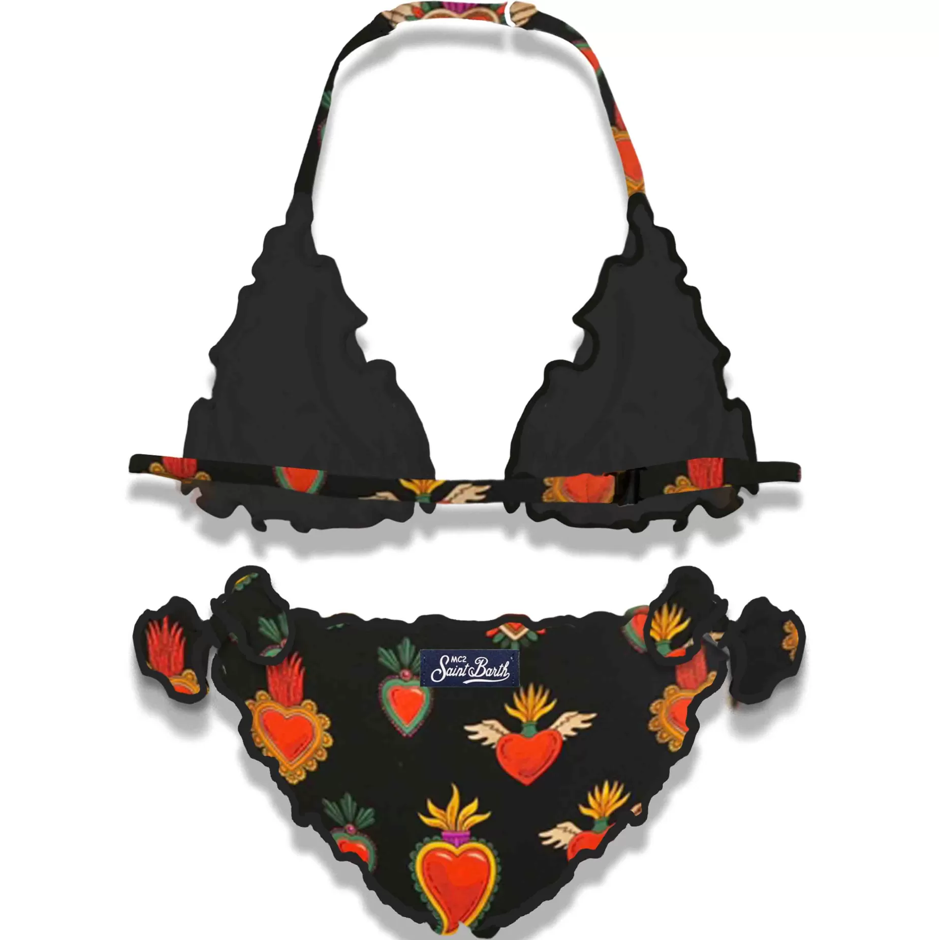 Best Bikini da bambina a triangolo con stampa cuori sacri Costumi Da Bagno Stampati | Bikini E Slip Mare