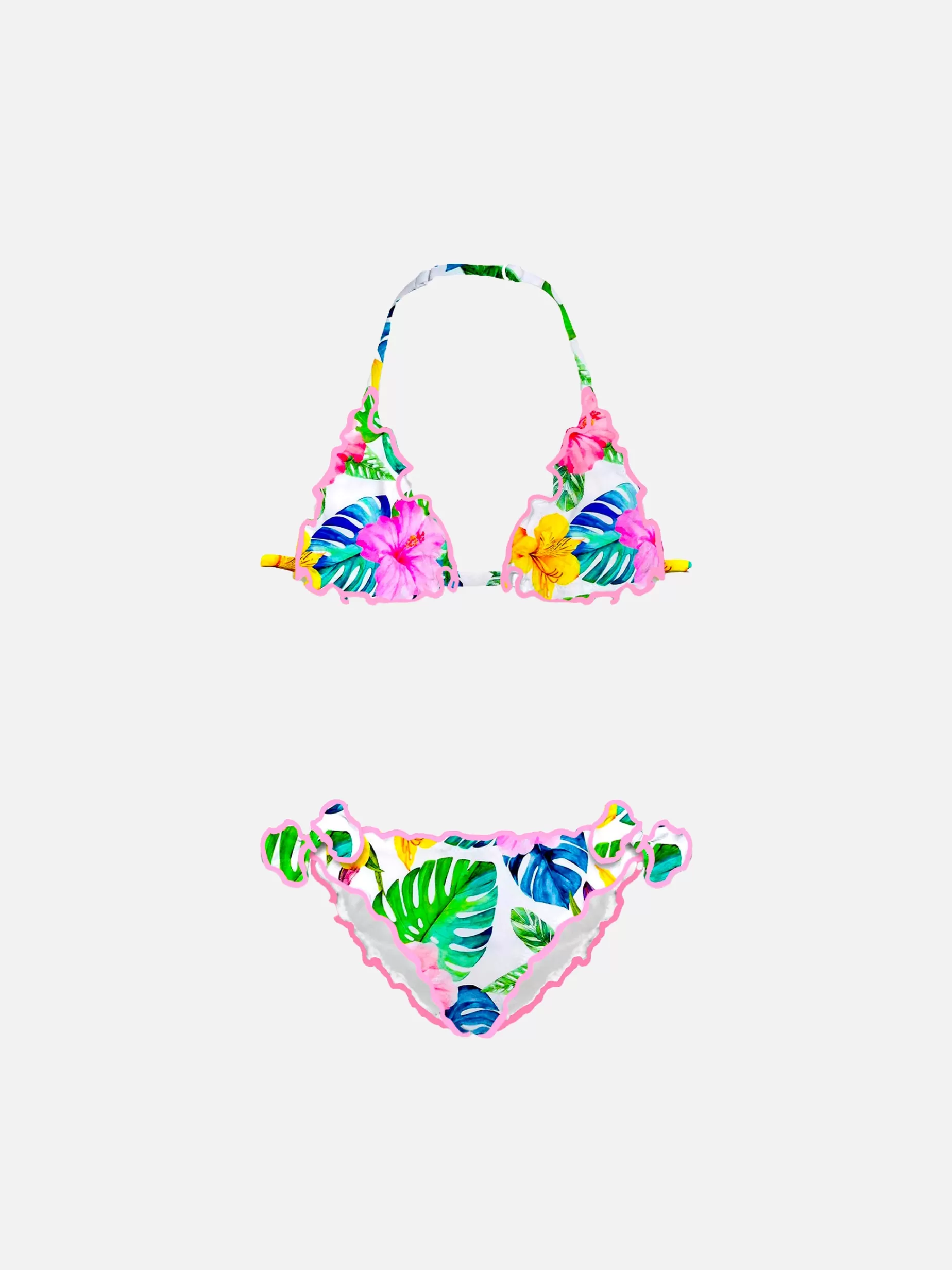 Clearance Bikini da bambina a triangolo con stampa tropicale Costumi Da Bagno Stampati | Bikini E Slip Mare