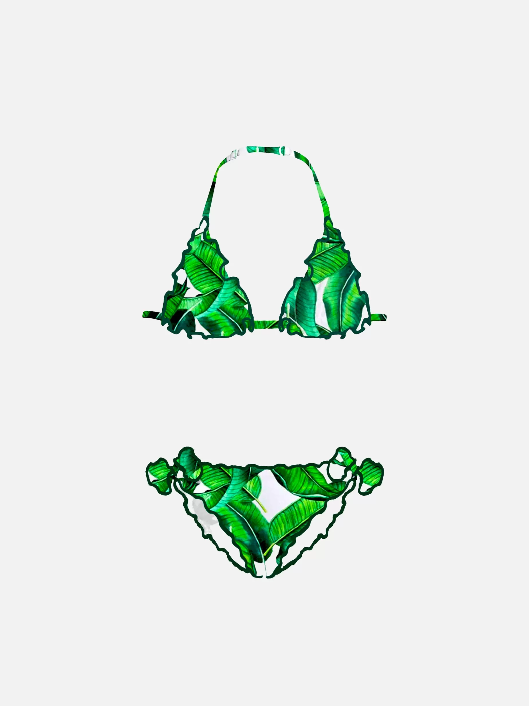 Outlet Bikini da bambina a triangolo con stampa tropicale Costumi Da Bagno Stampati | Bikini E Slip Mare