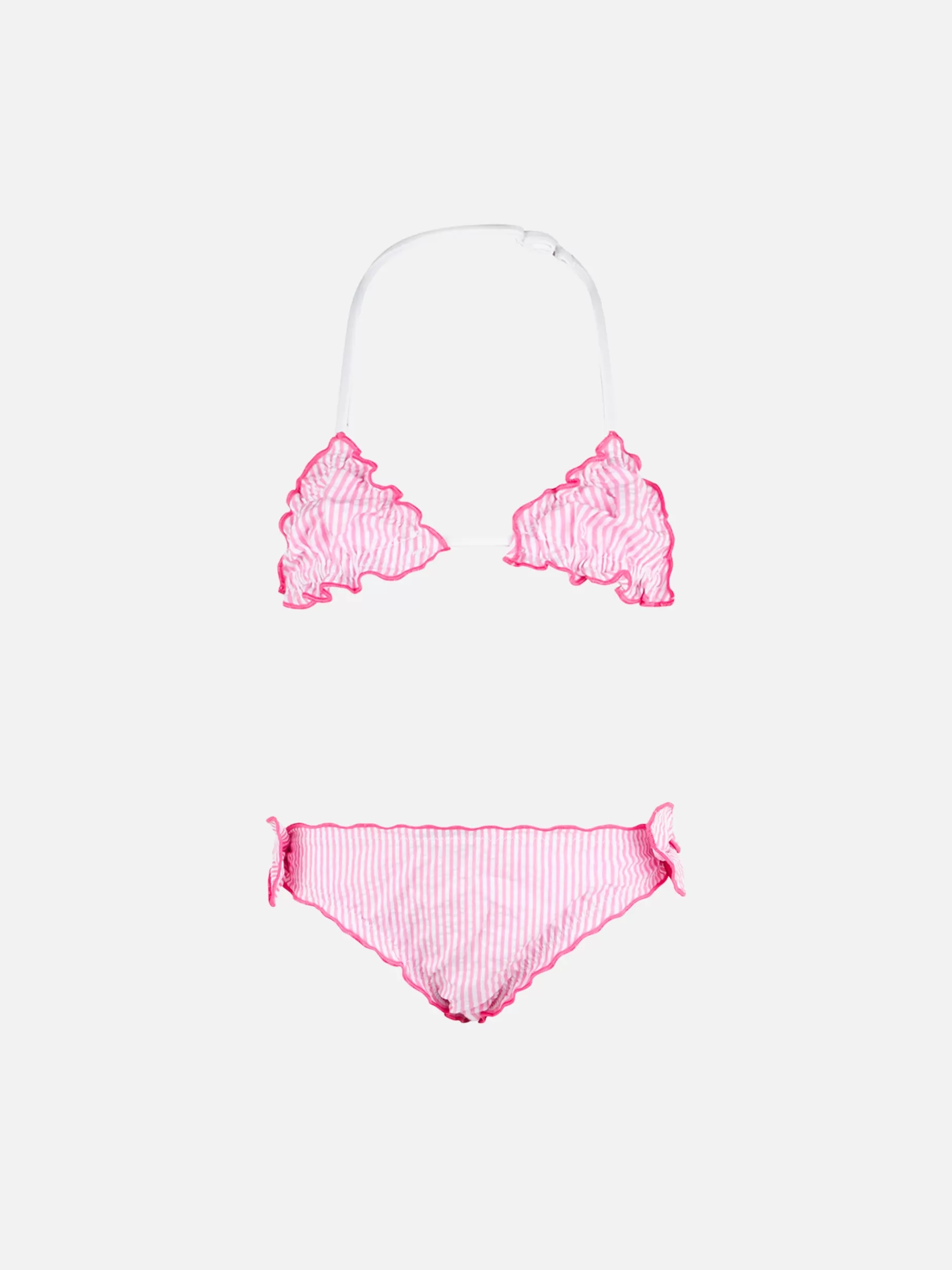 Best Sale Bikini da bambina a triangolo in seersucker con righe Costumi Da Bagno Stampati | Bikini E Slip Mare