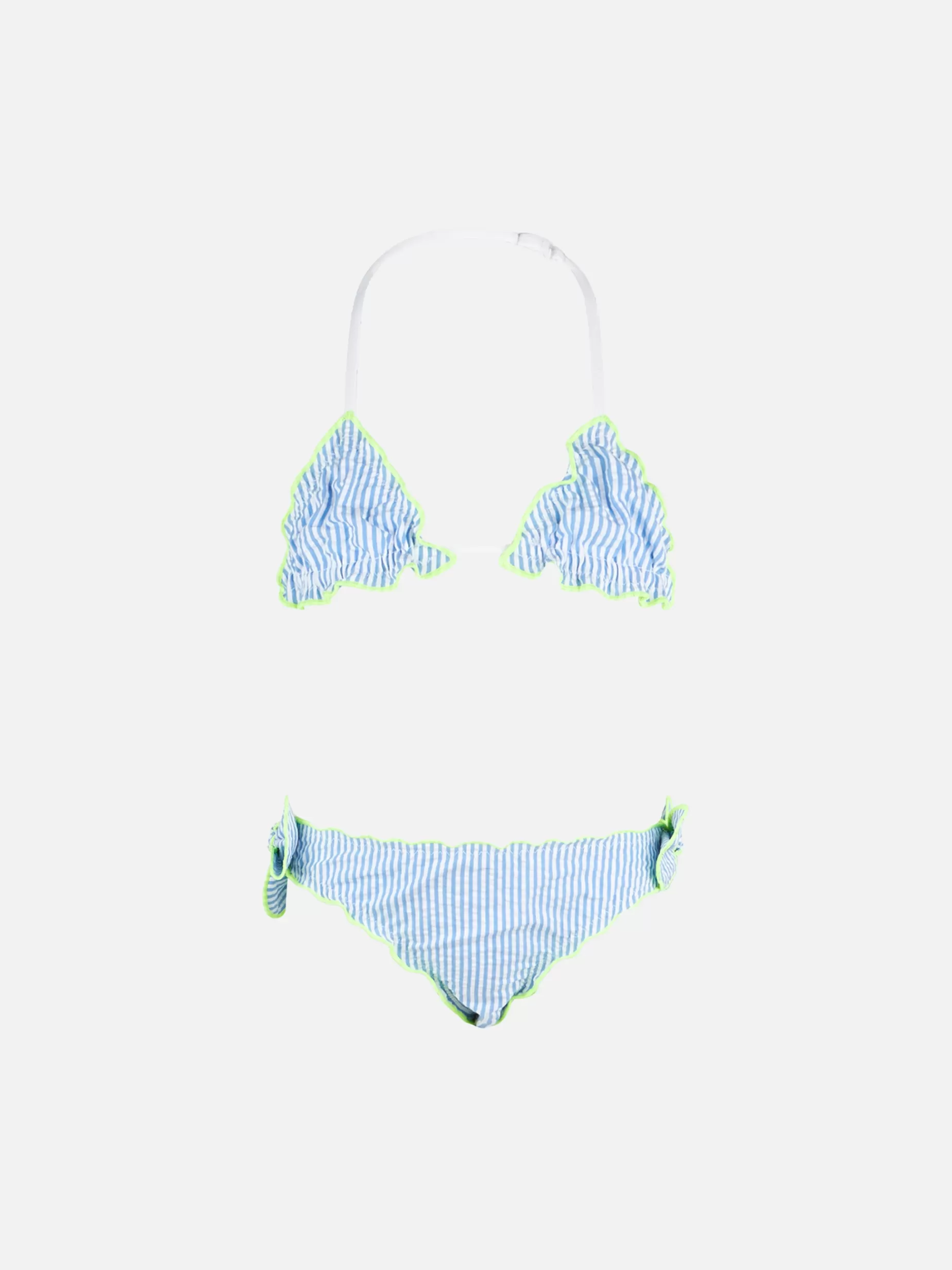 Sale Bikini da bambina a triangolo in seersucker con righe Costumi Da Bagno Stampati | Bikini E Slip Mare