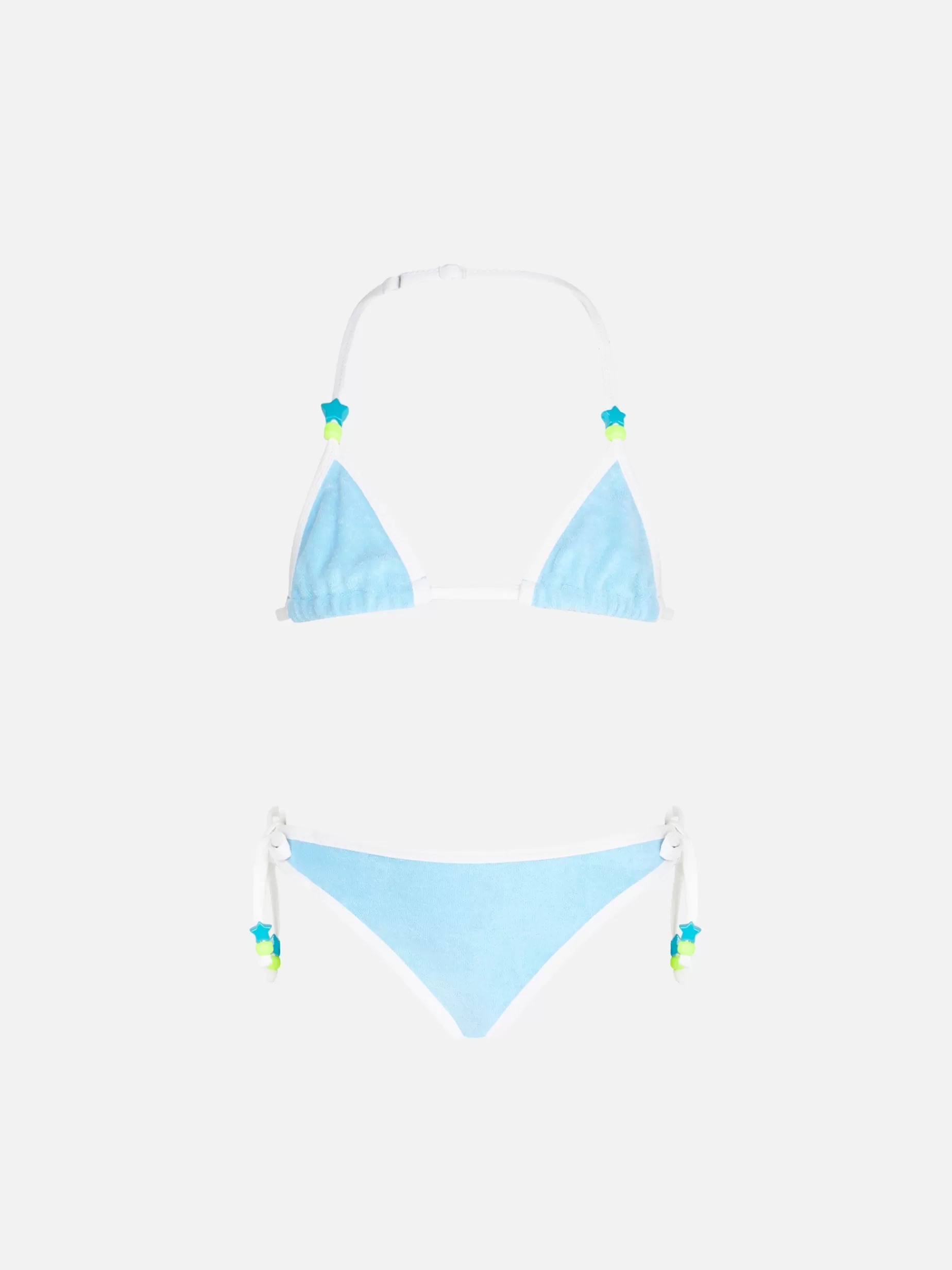 Best Bikini da bambina a triangolo in spugna di colore azzurro Costumi Da Bagno Tinta Unita | Bikini E Slip Mare